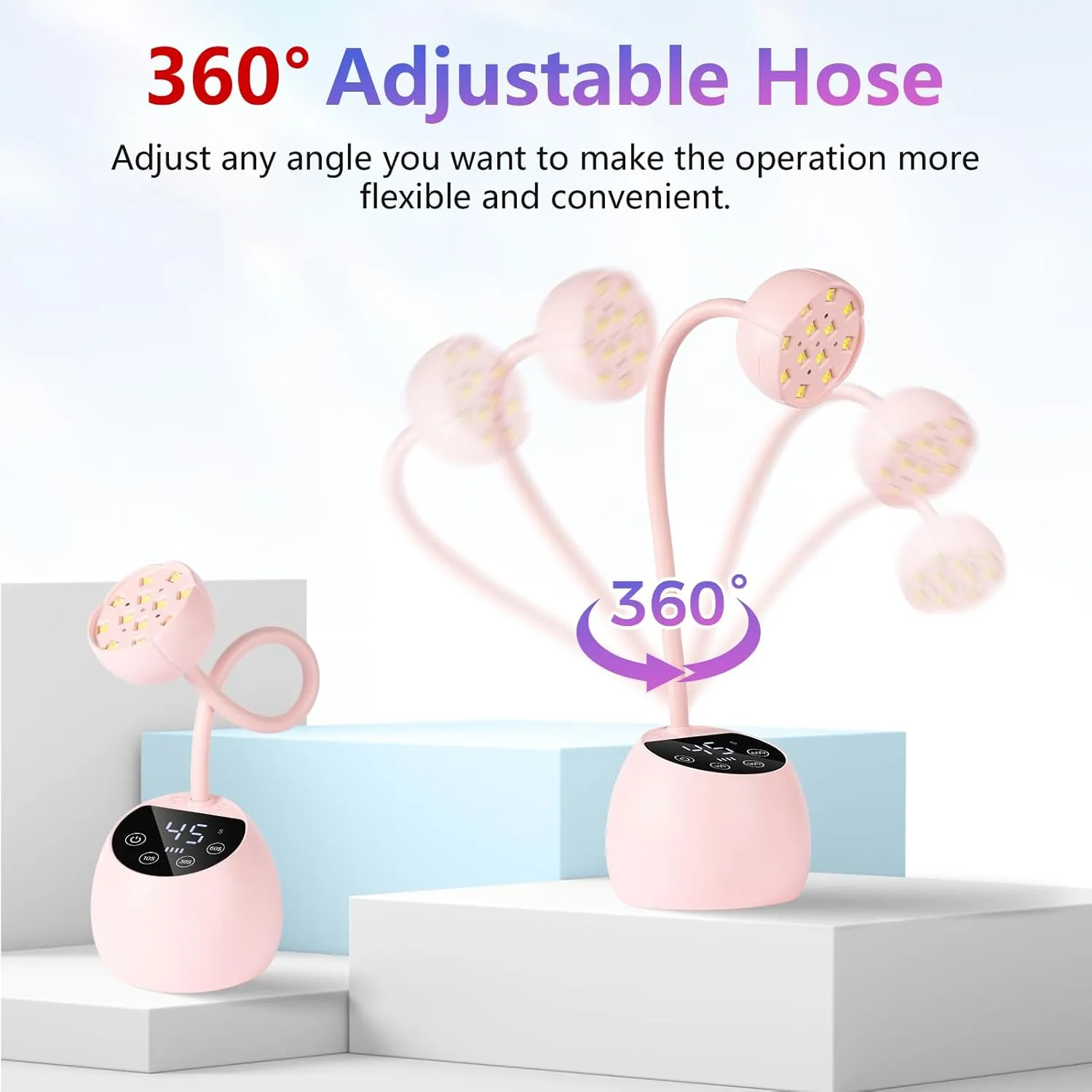 Makartt Gooseneck UV LED nagellampa 39W rosa