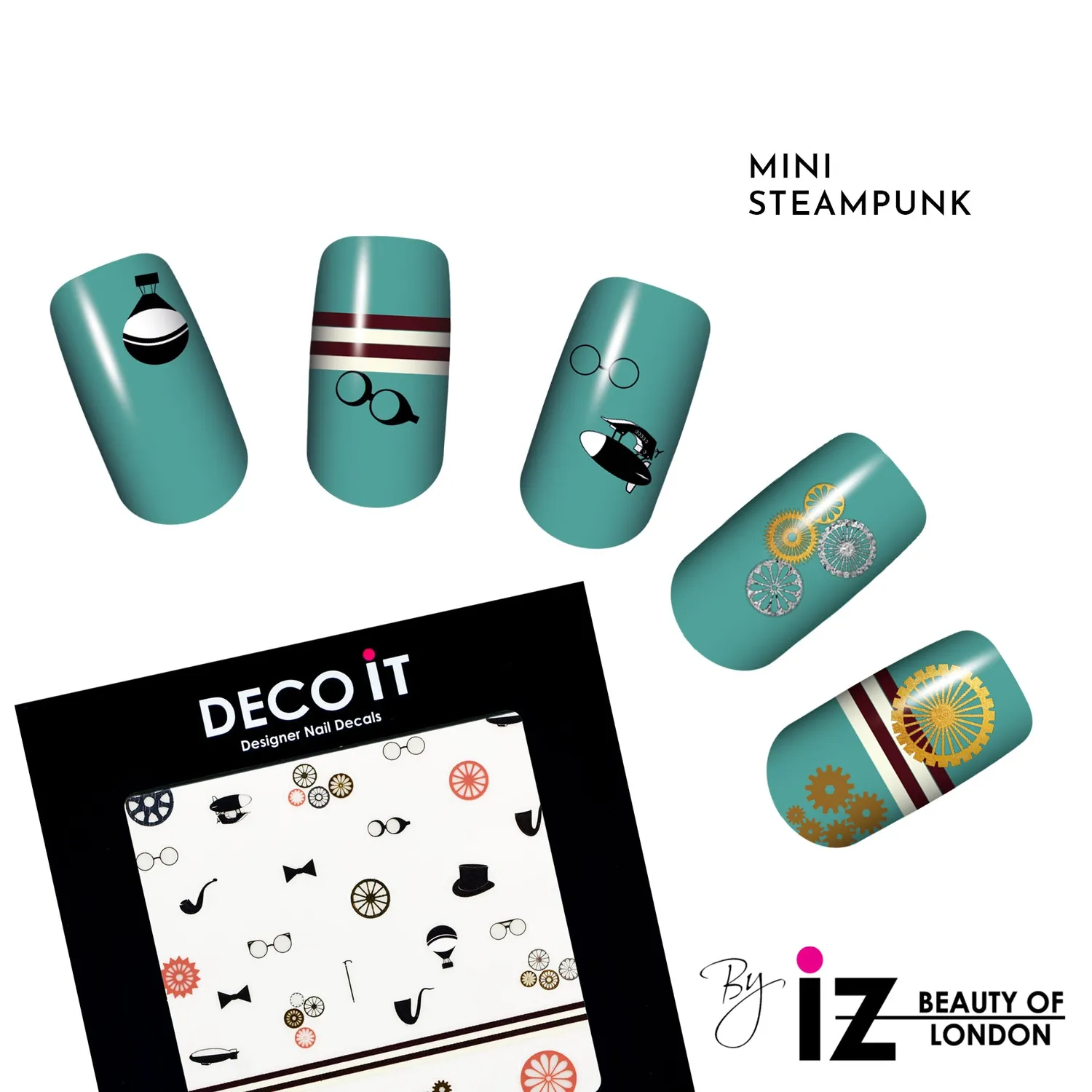 Iz Beauty MINI Steampunk nageldekaler 30-pack