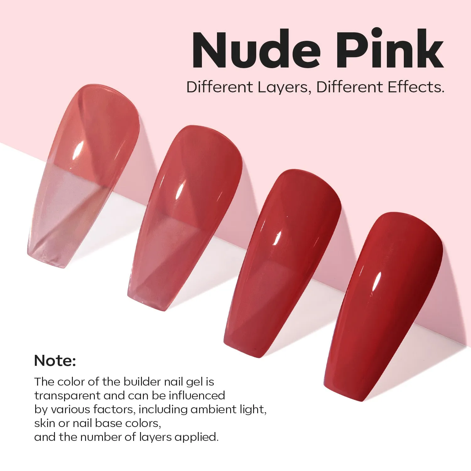 Modelones Nail Foundation nagelgel Ruby Tint rödskimrande