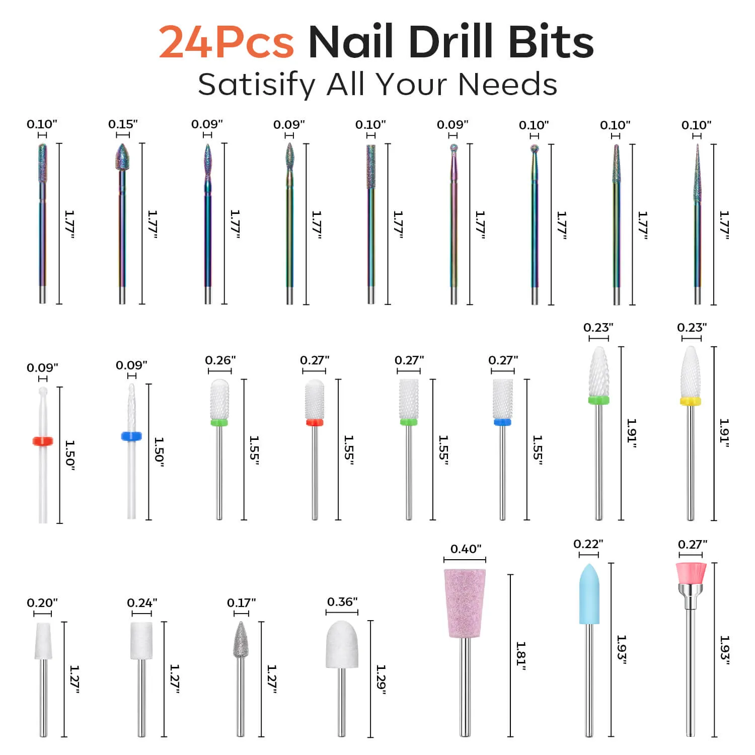 Modelones nagelborr bits-set 24 delar 3/32" universal