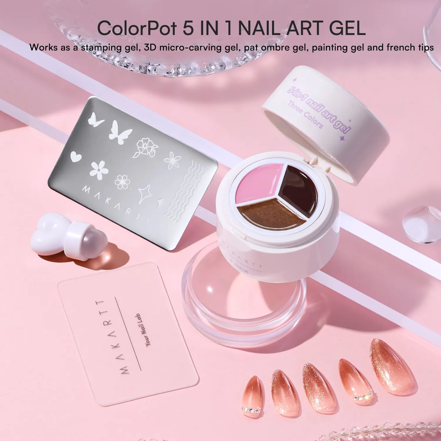 Makartt ColorPot 5-i-1 nail art gel Frosty Blend täckande