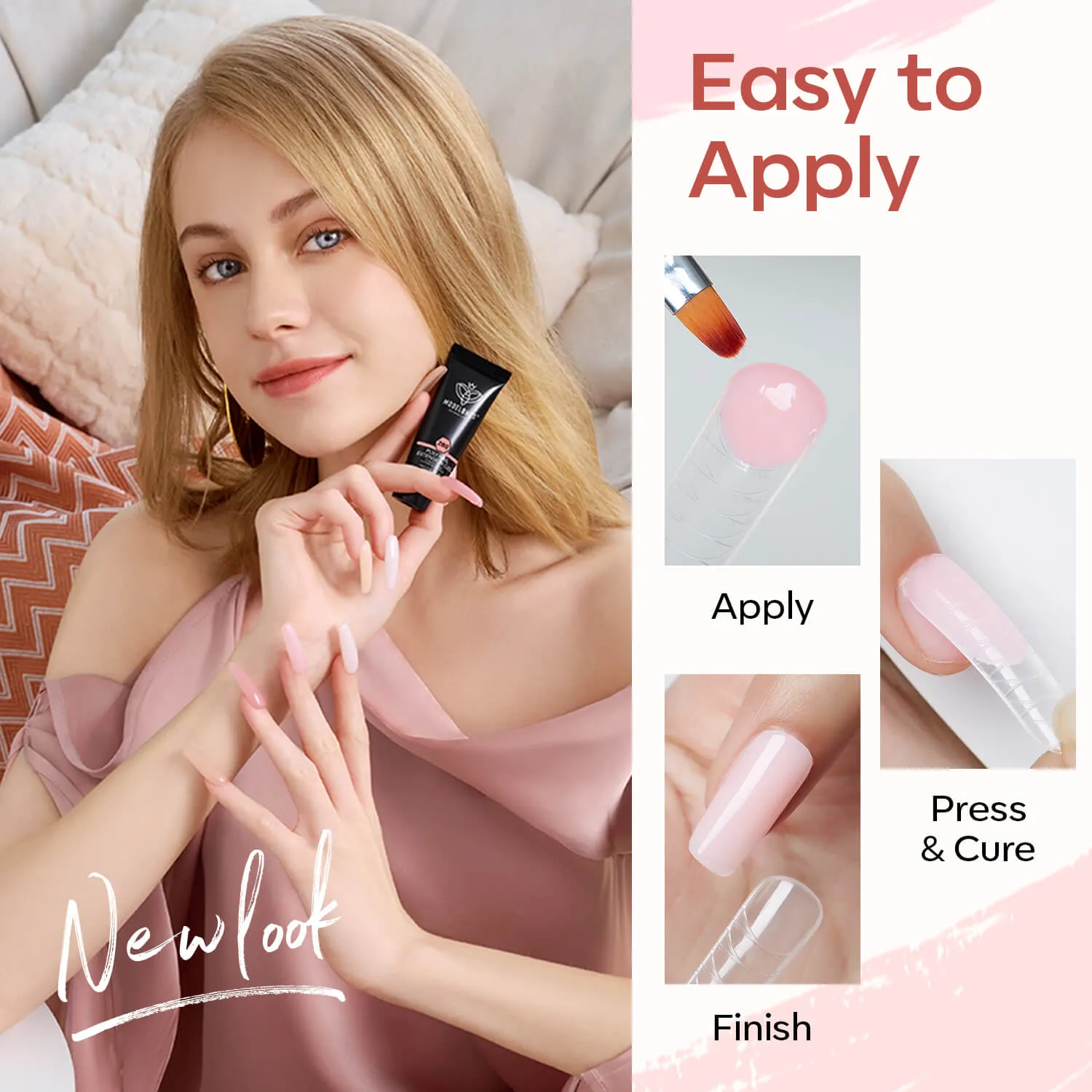 Modelones Delicate Love polygel kit rosa jelly