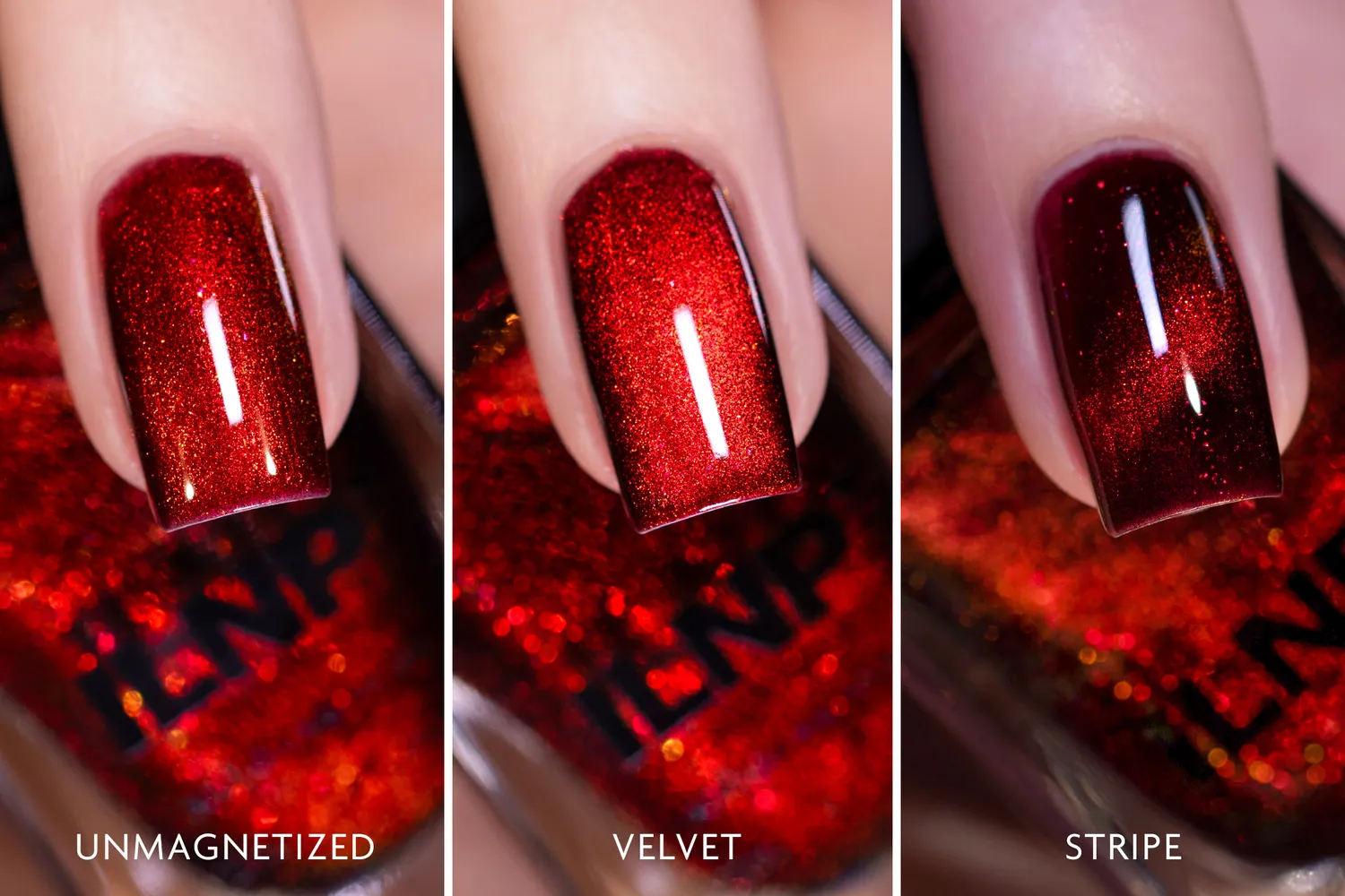 ILNP Trapped Poison nagellack magnetiskt blodrött