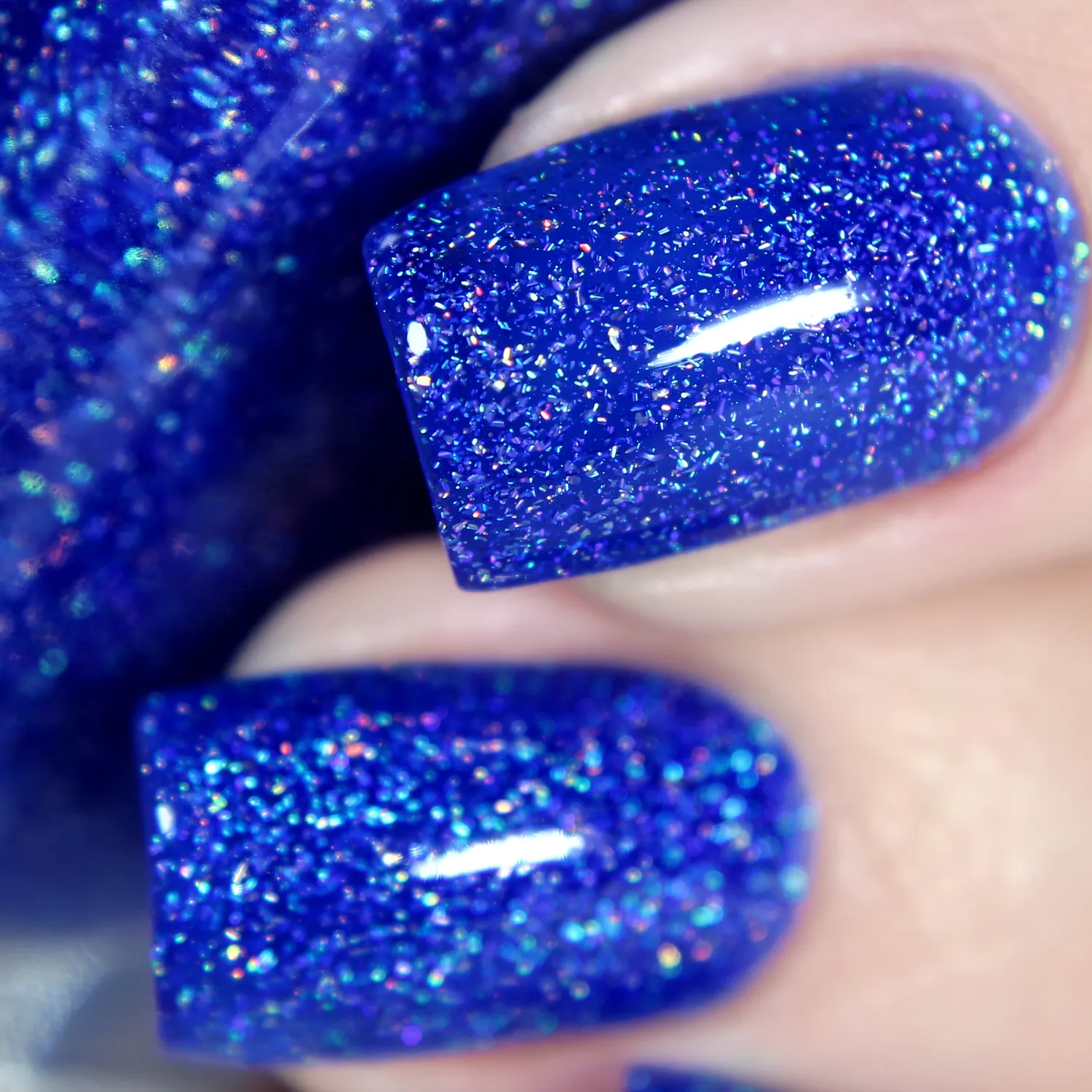 ILNP Good Vibes holografiskt nagellack koboltblå jelly
