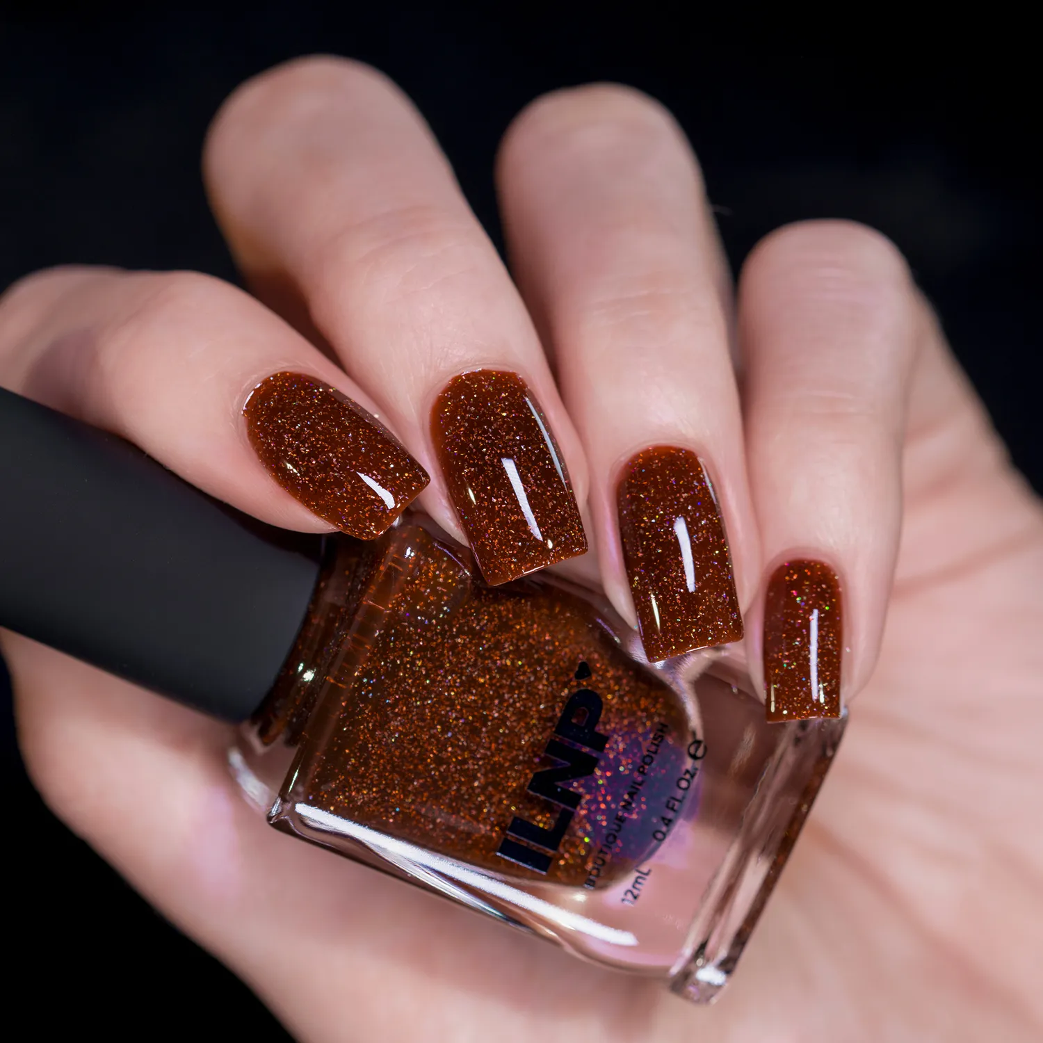 ILNP Spiced Cider nagellack brun jelly holografisk