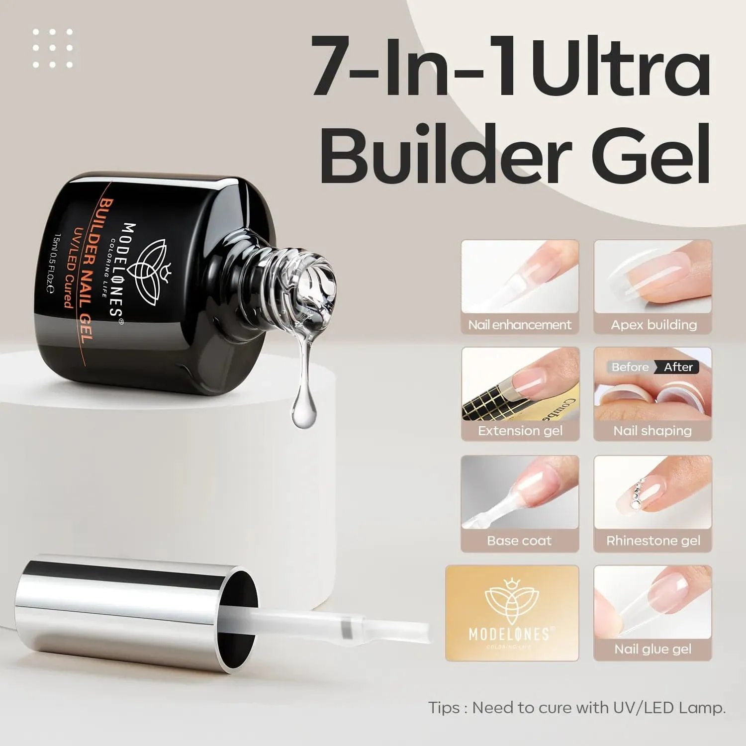 Modelones Ultra Builder nagelgel clear 15ml stark