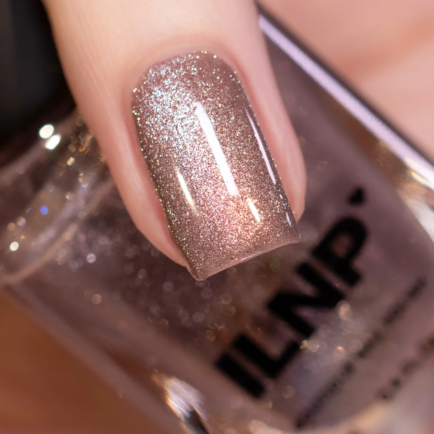 ILNP Velvet Velveteen magnetiskt nagellack brun holo
