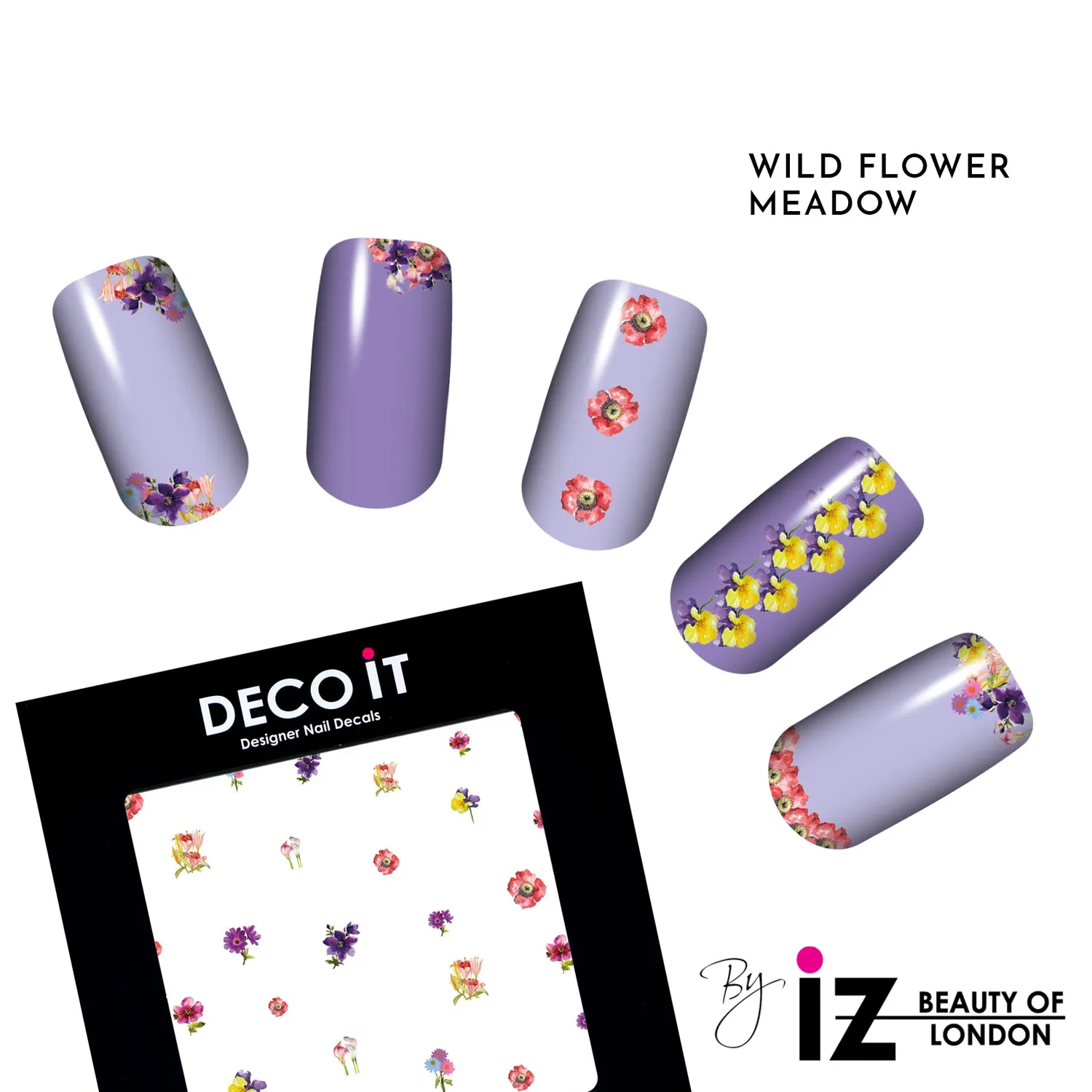 Iz Beauty Wildflower Meadow mini nageldekaler blommiga