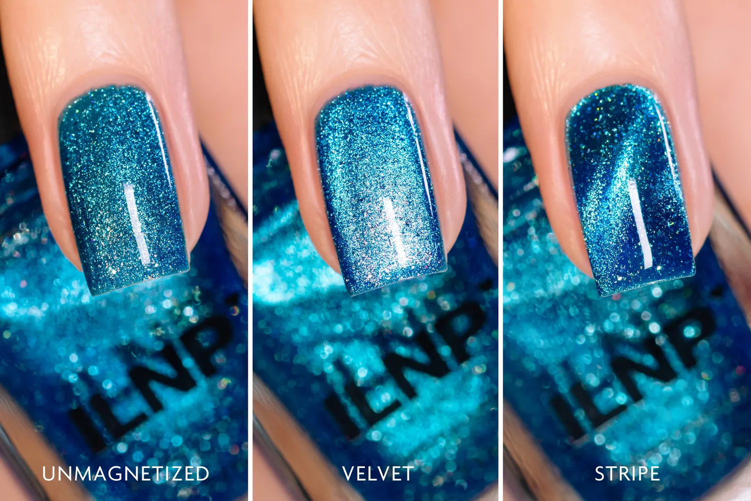 ILNP POP Blue Fizz nagellack elektrisk blå magnetisk