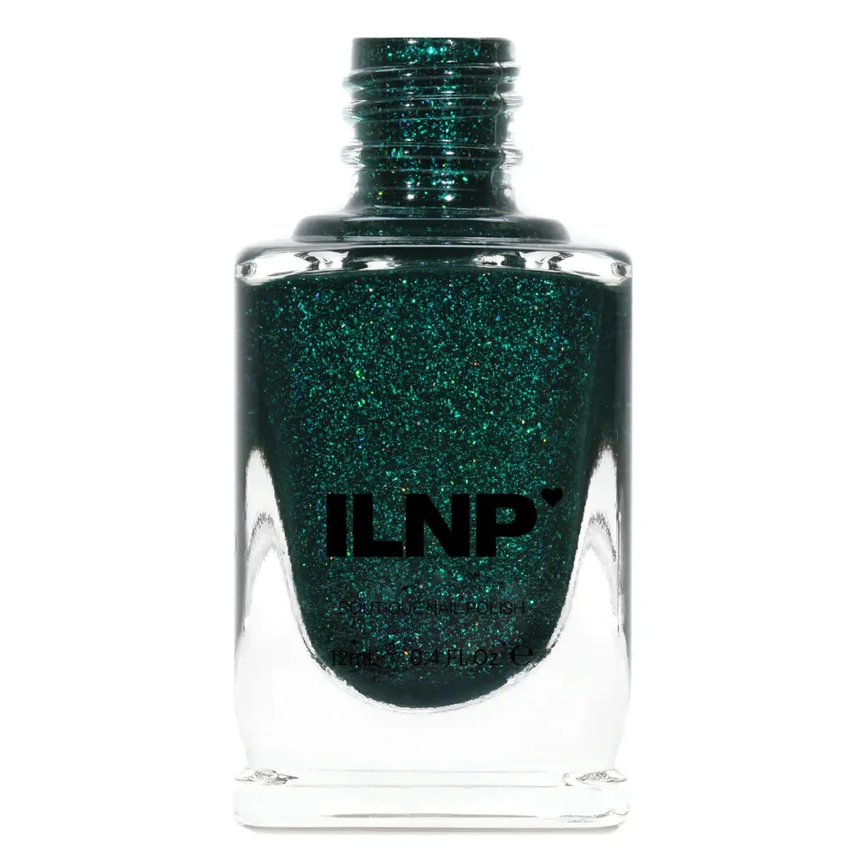 ILNP Fir Coat nagellack smaragdgrön holo
