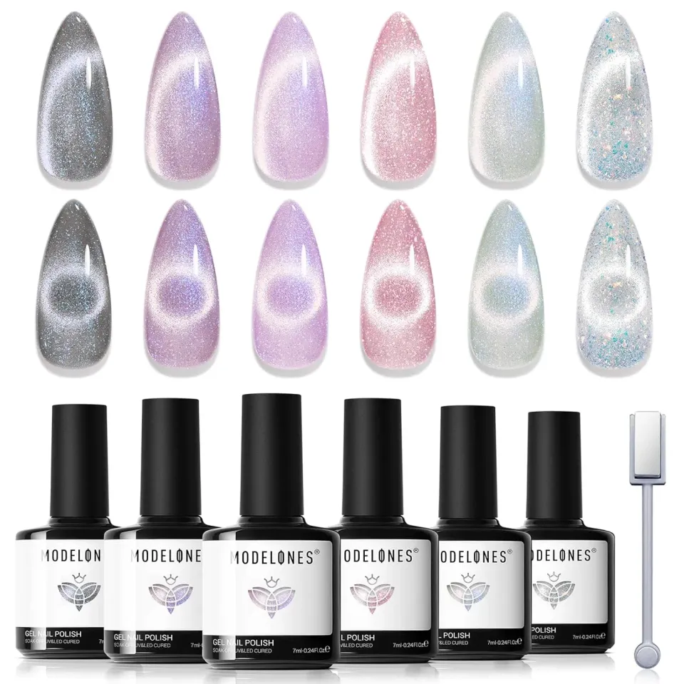 Modelones Dreamy Veil cat eye gellack 6-pack pastell