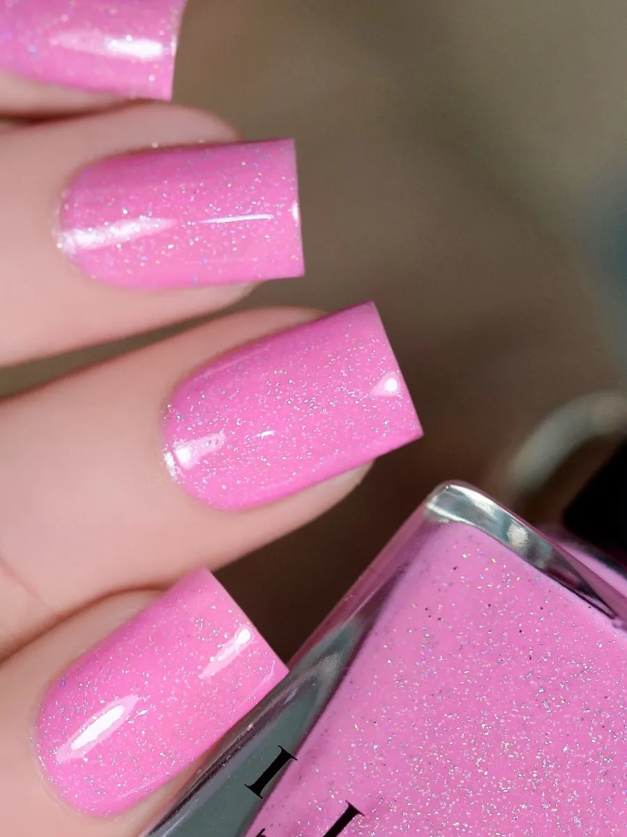 ILNP Gumdrop holografiskt nagellack bubbelgumrosa