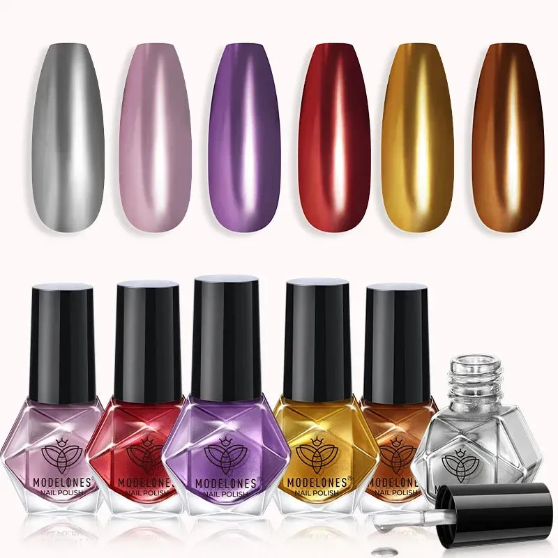 Modelones Magic Mirror nagellackset 6-pack – skimrande toner