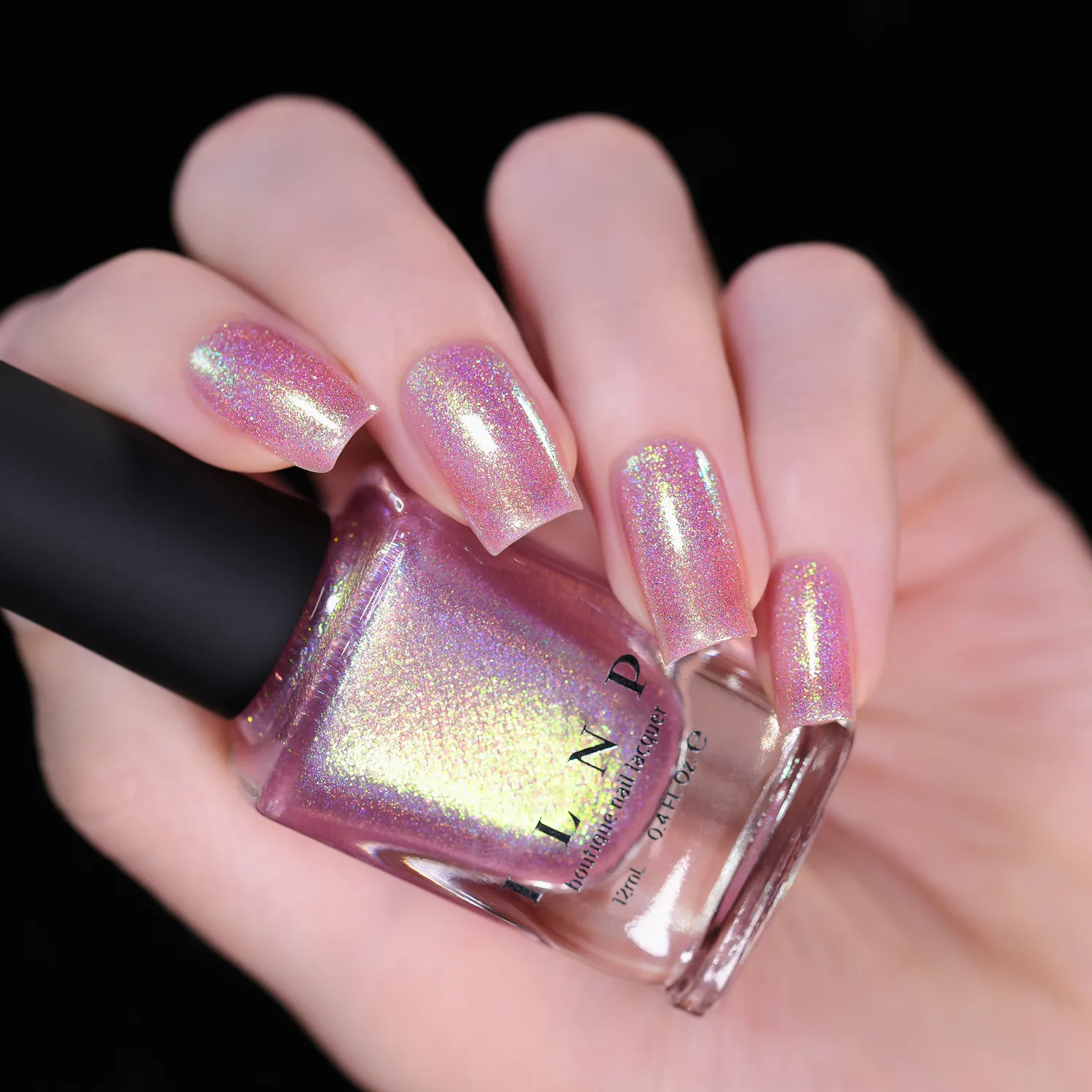 ILNP Opal Sunset nagellack rosa holografisk