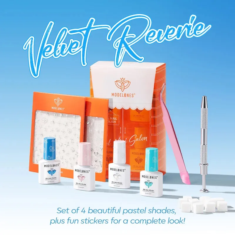 modelones Mini Salon Velvet Reverie gellackset 4 färger blankt