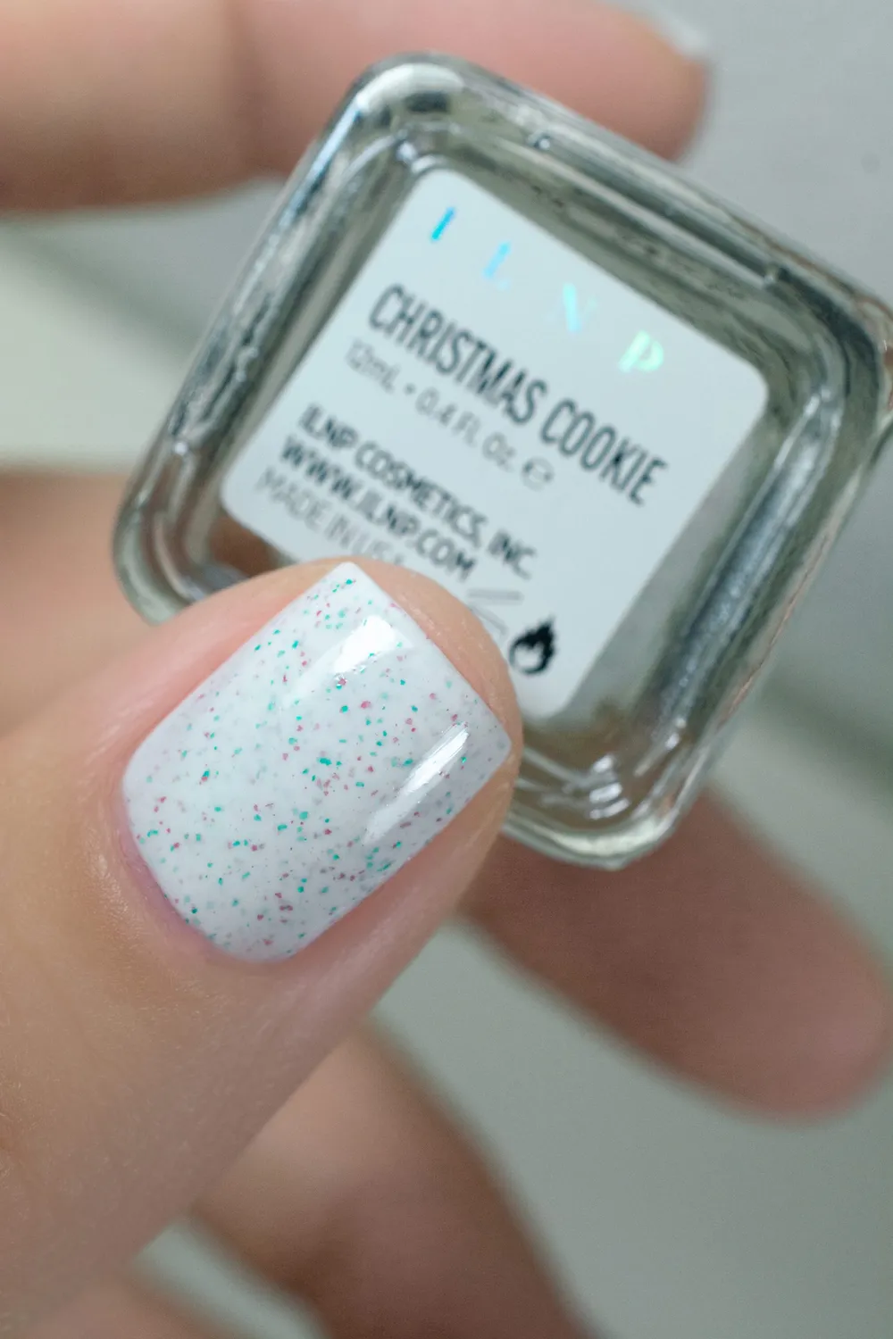 ILNP nagellack Christmas Cookie vit flakig