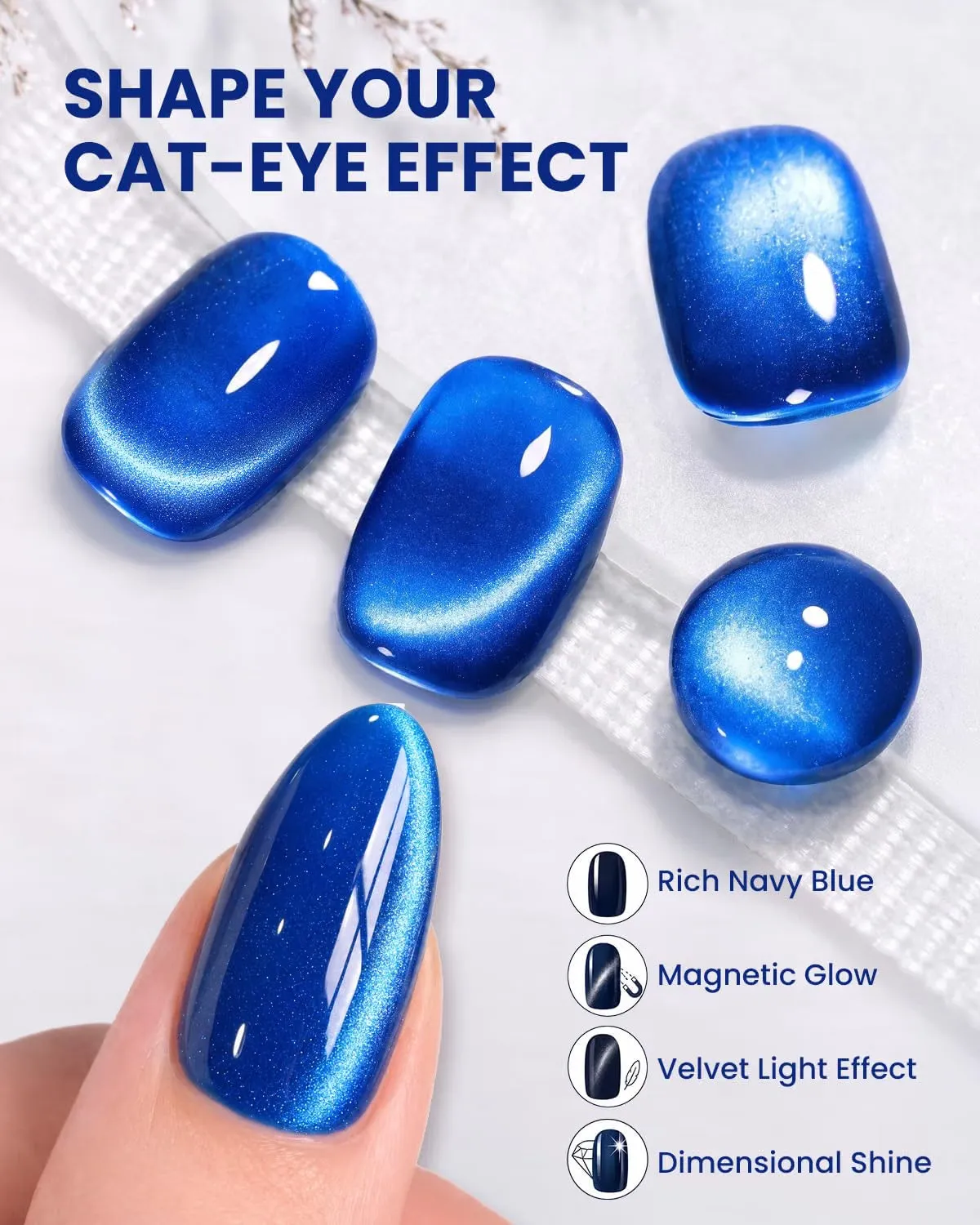 Makartt Hema-Free Cat Eye gellack Deep Blue magnetglans