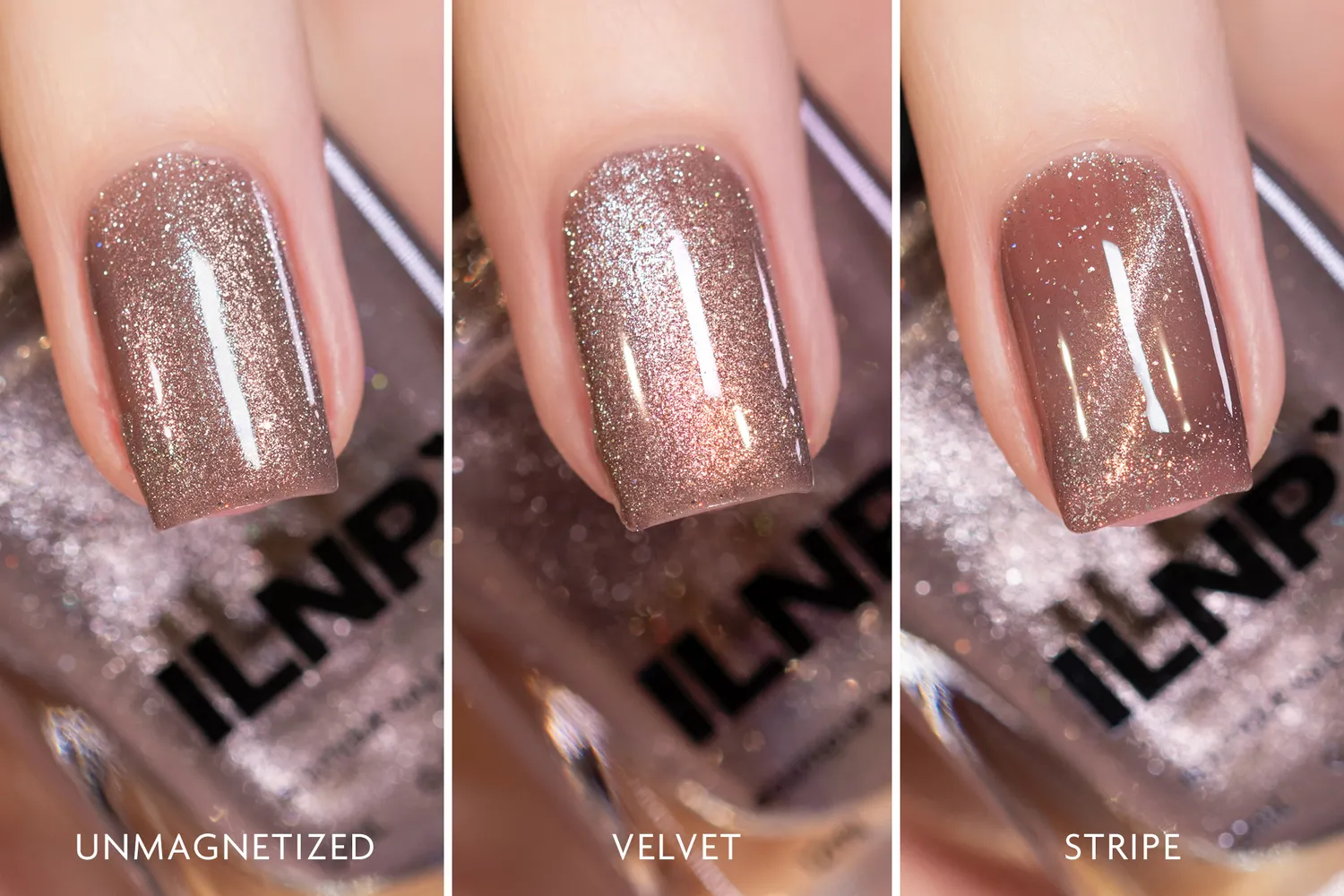 ILNP Velvet Velveteen magnetiskt nagellack brun holo