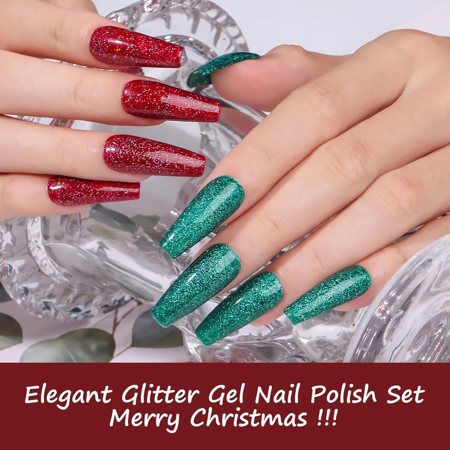 Makartt Christmas Glitter gellack set glitter jul