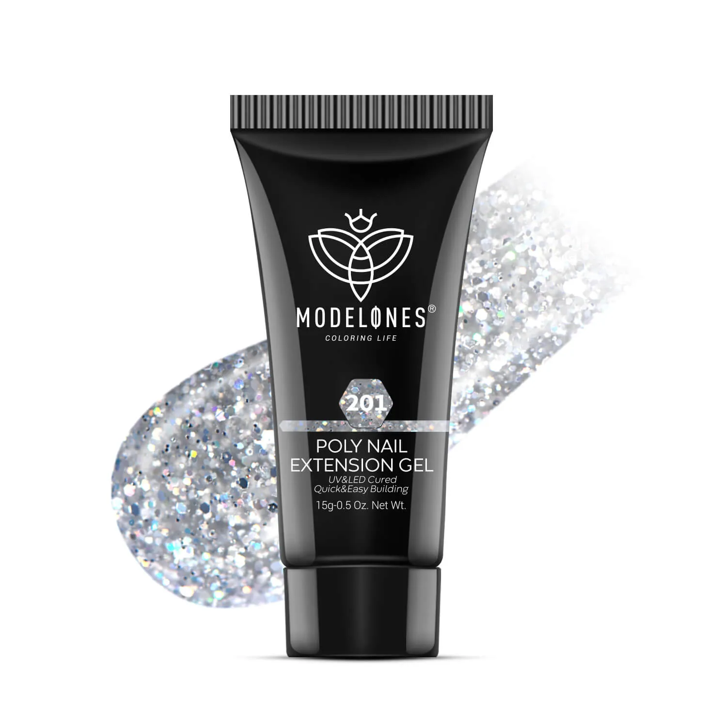 Modelones Radiant Silver polygel silver glitter 15g