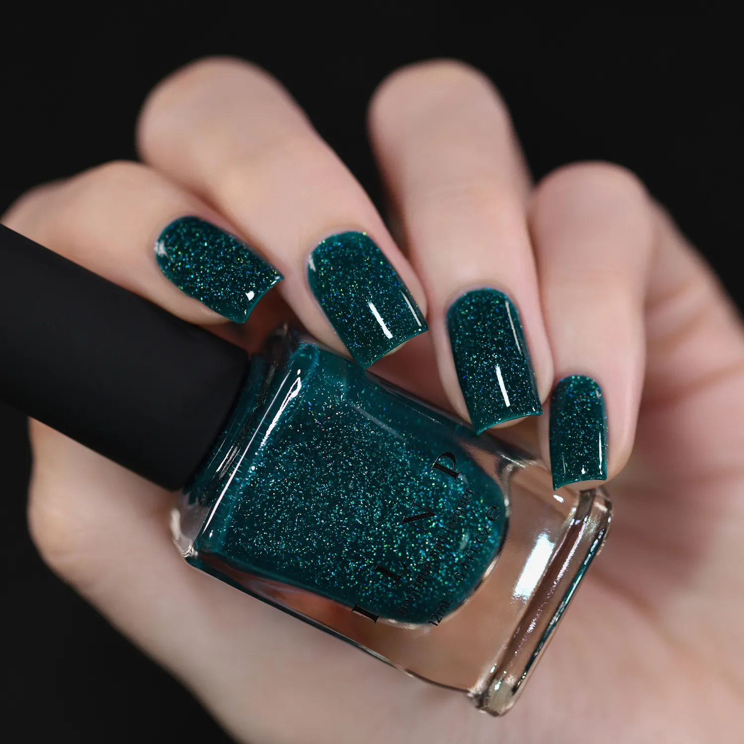 ILNP Cheers nagellack mörkgrönt holografiskt