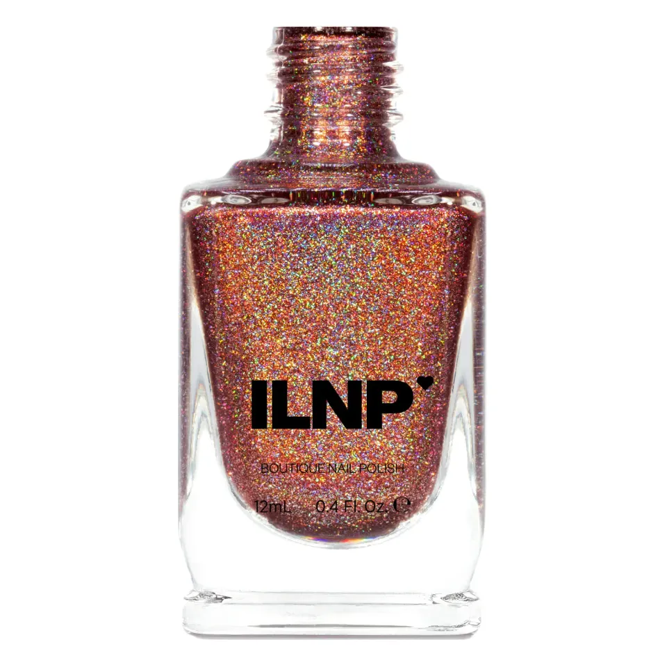 ILNP nagellack Brownstone brun holografisk