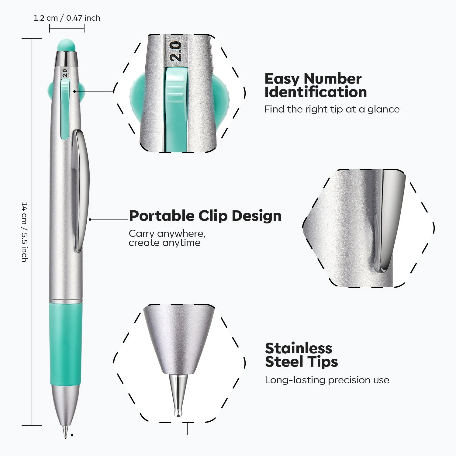 Modelones 5-i-1 dotting tool nagelpenna silikon