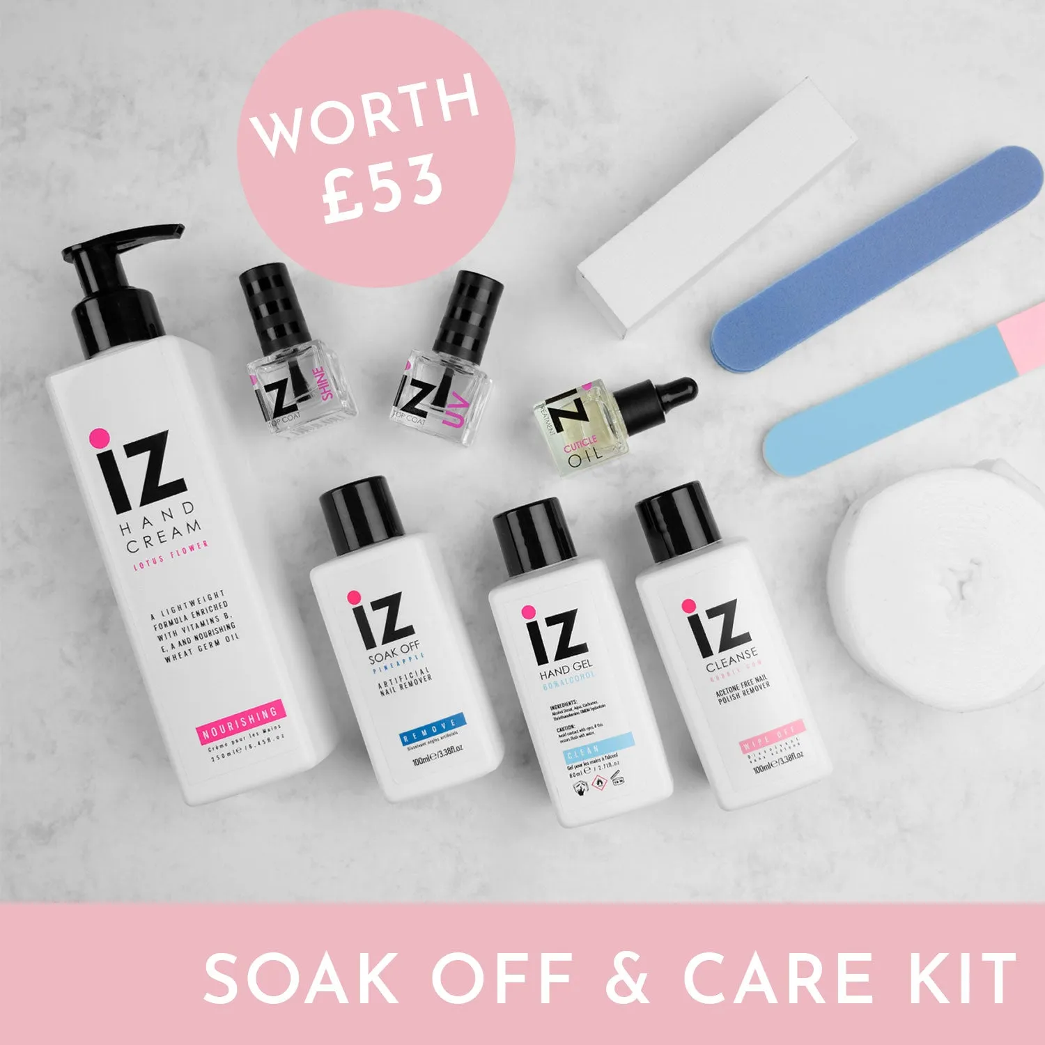 Iz Beauty Soak Off & Care Kit borttagningskit set