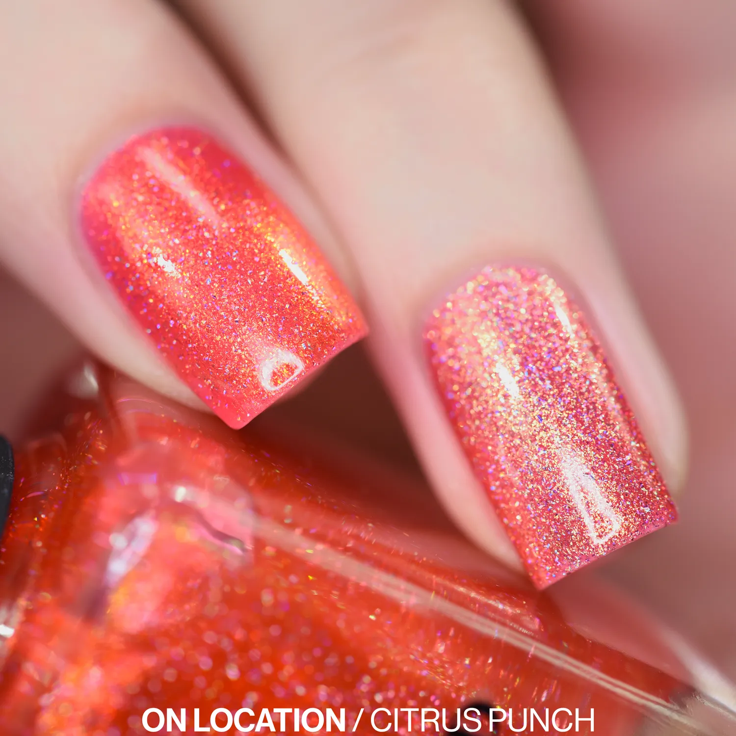 ILNP On Location nagellack orange korall holografiskt
