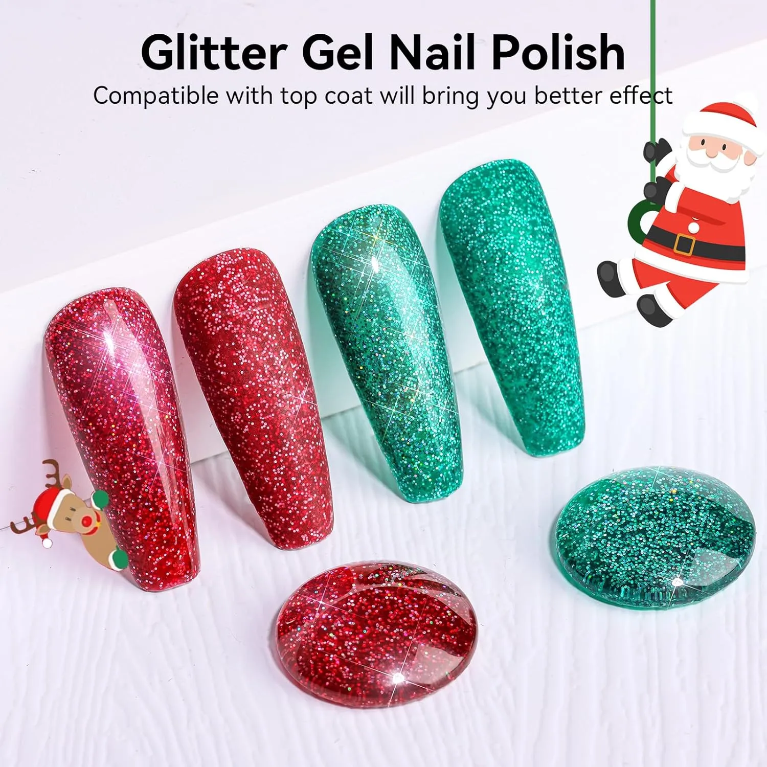 Makartt Christmas Glitter gellack set glitter jul