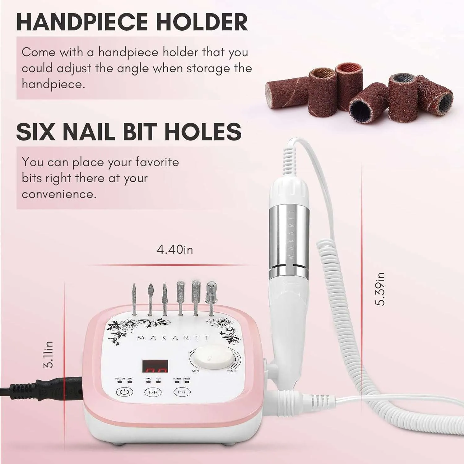 Makartt Genesie 35000RPM elektrisk nagelfil kit tyst