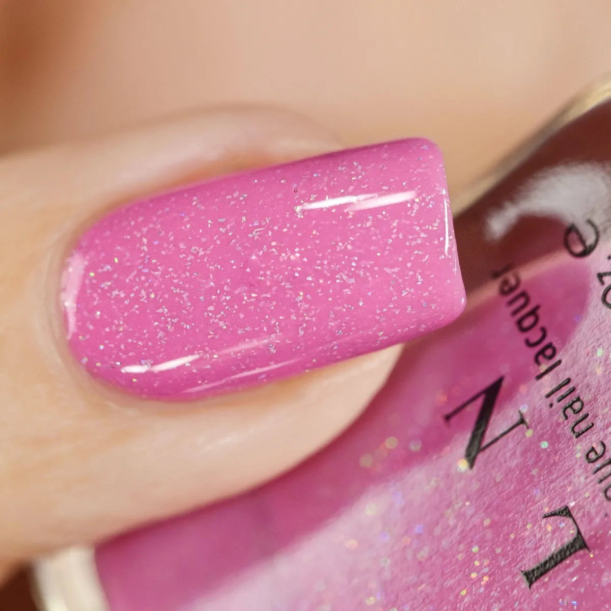 ILNP Gumdrop holografiskt nagellack bubbelgumrosa