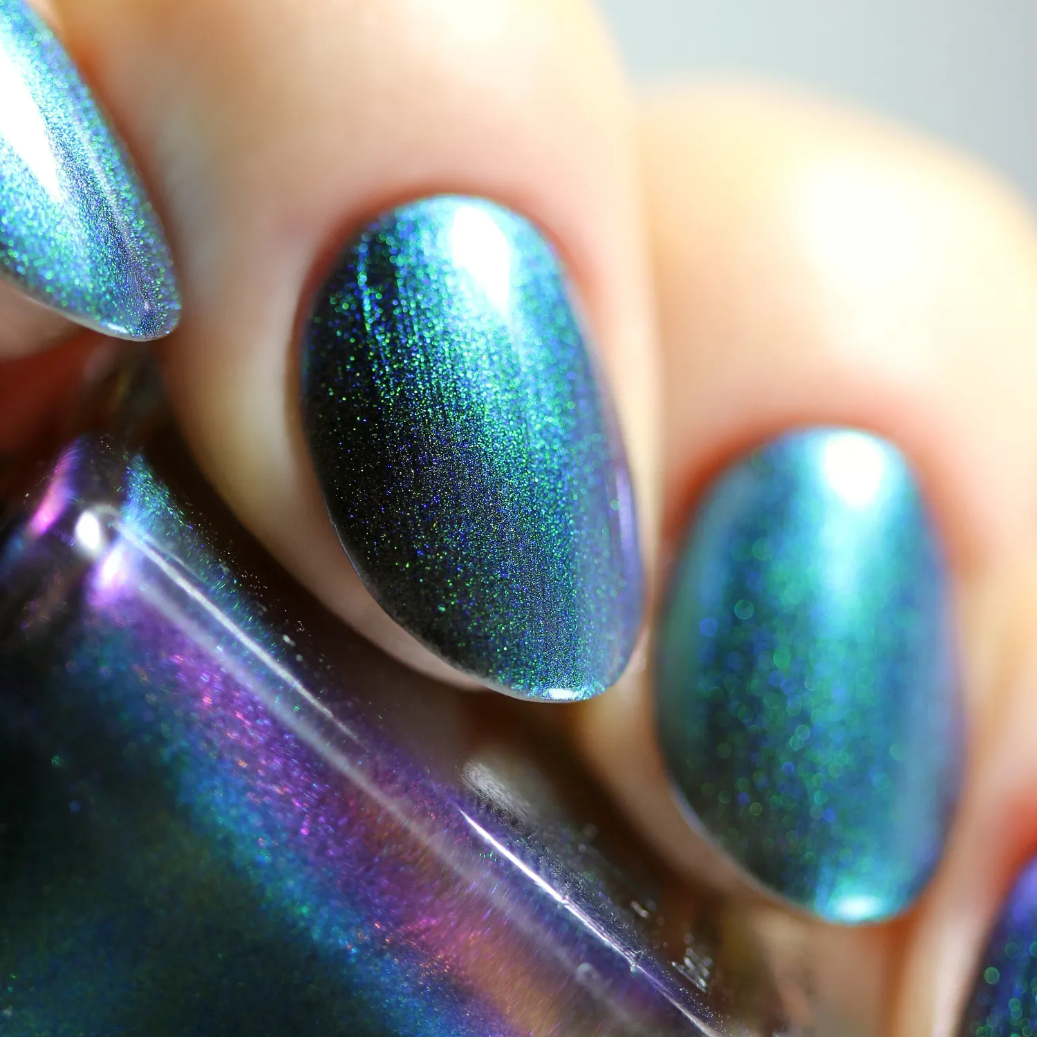 ILNP Ultra Chrome Stardust nagellack silver-teal skiftande