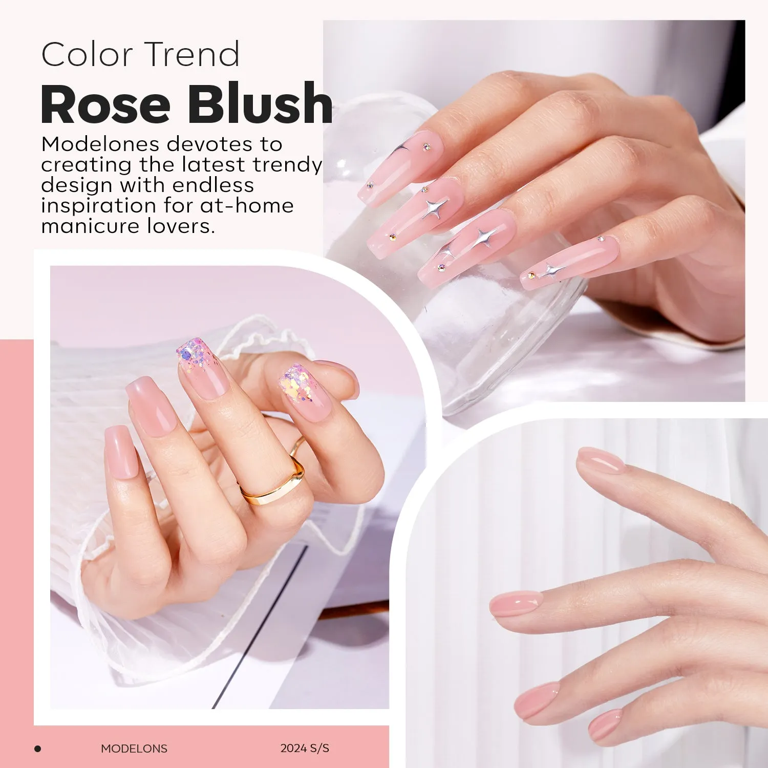 modelones Rose Blush builder gel 15 ml rosa 8-i-1