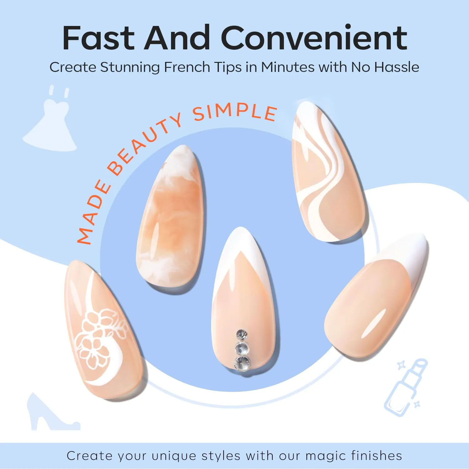 modelones French Manicure stamper set 6 delar silikon