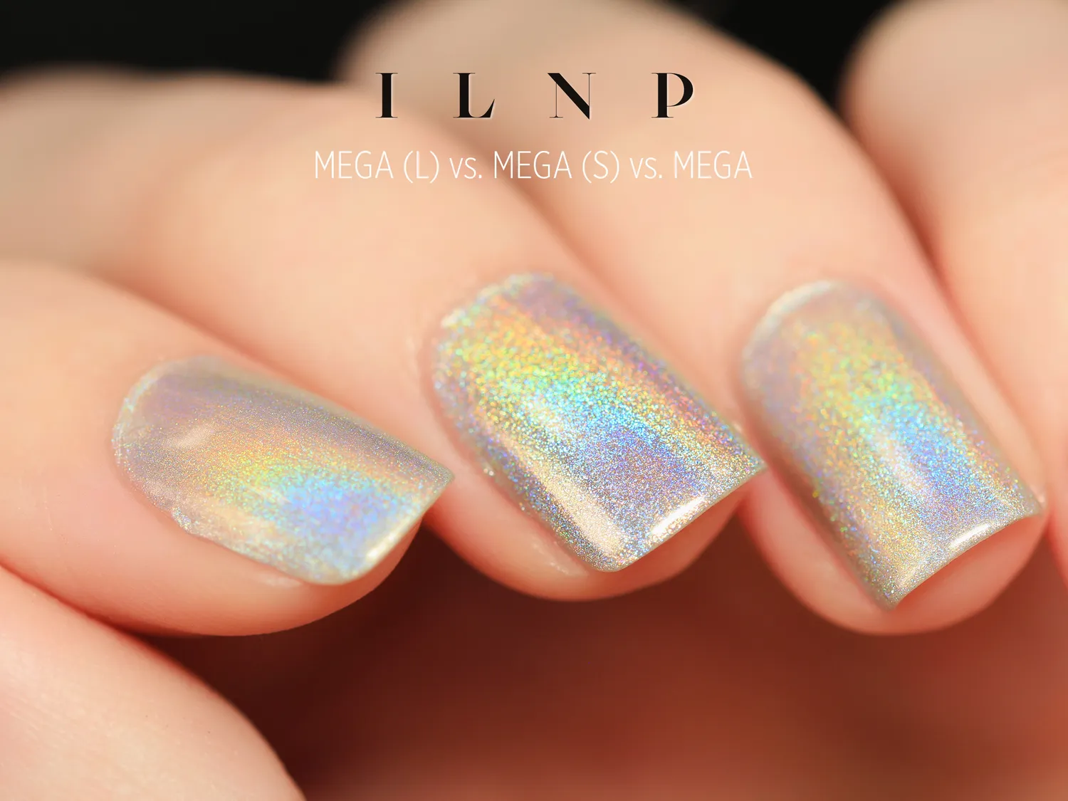 ILNP MEGA S nagellack holografiskt silver