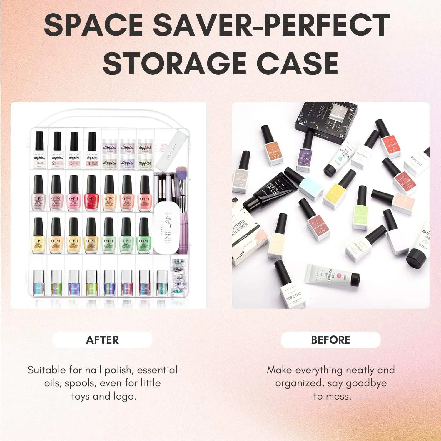 Makartt Nail Polish Organizer förvaring 60 transparent
