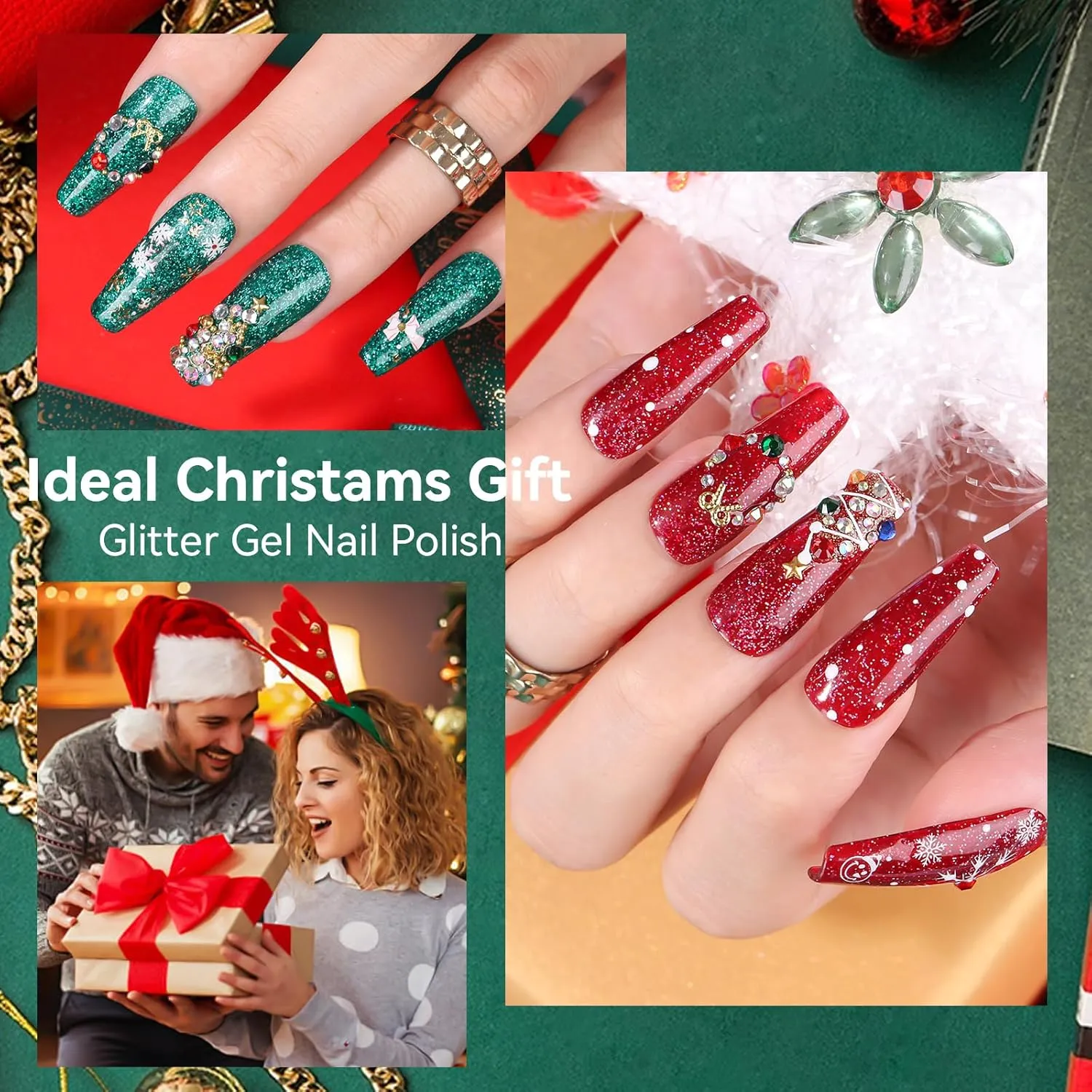 Makartt Christmas Glitter gellack set glitter jul