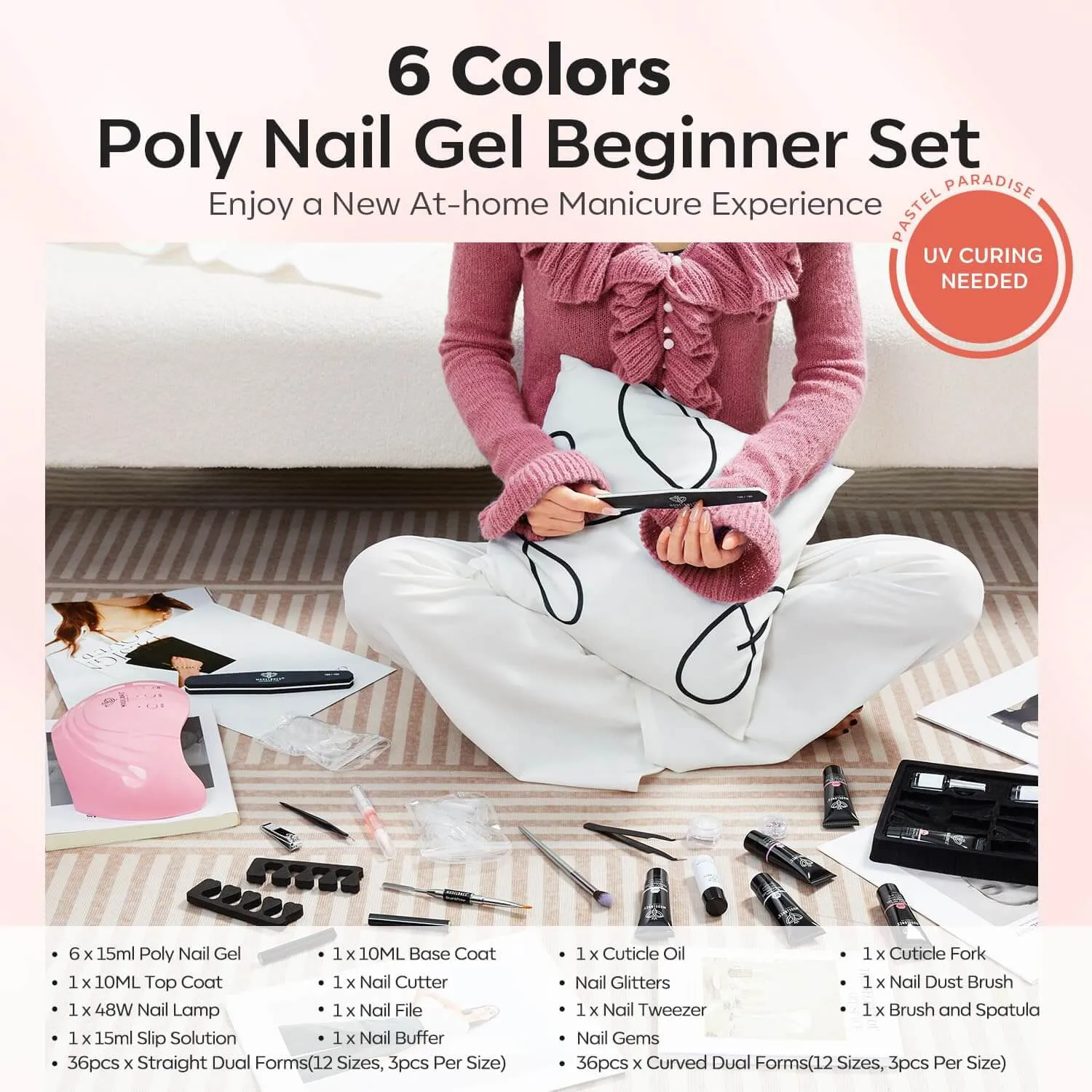 Modelones Pink Empire polygel rosa förlängning