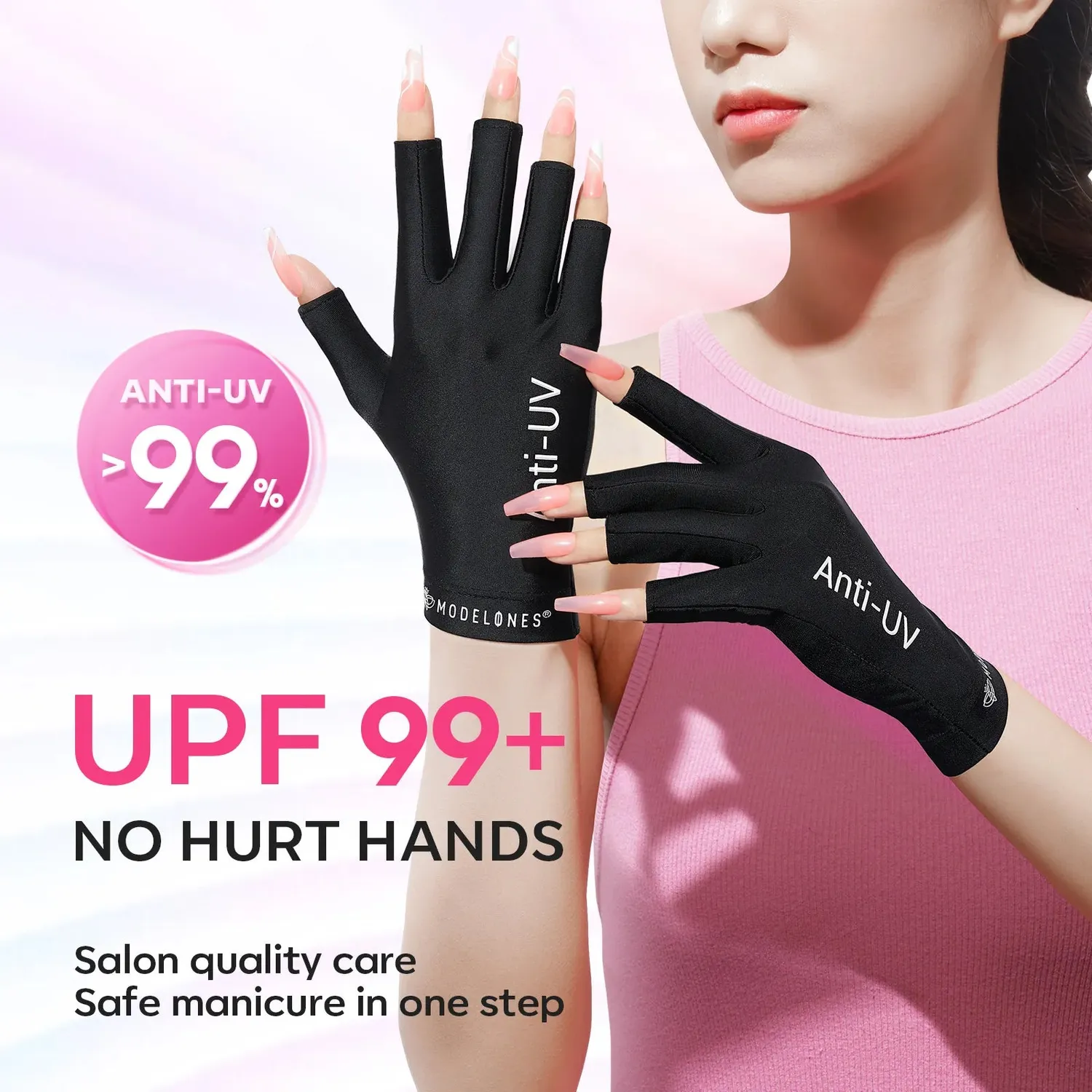modelones Anti-UV Light Nail Glove uv-handske UPF99+