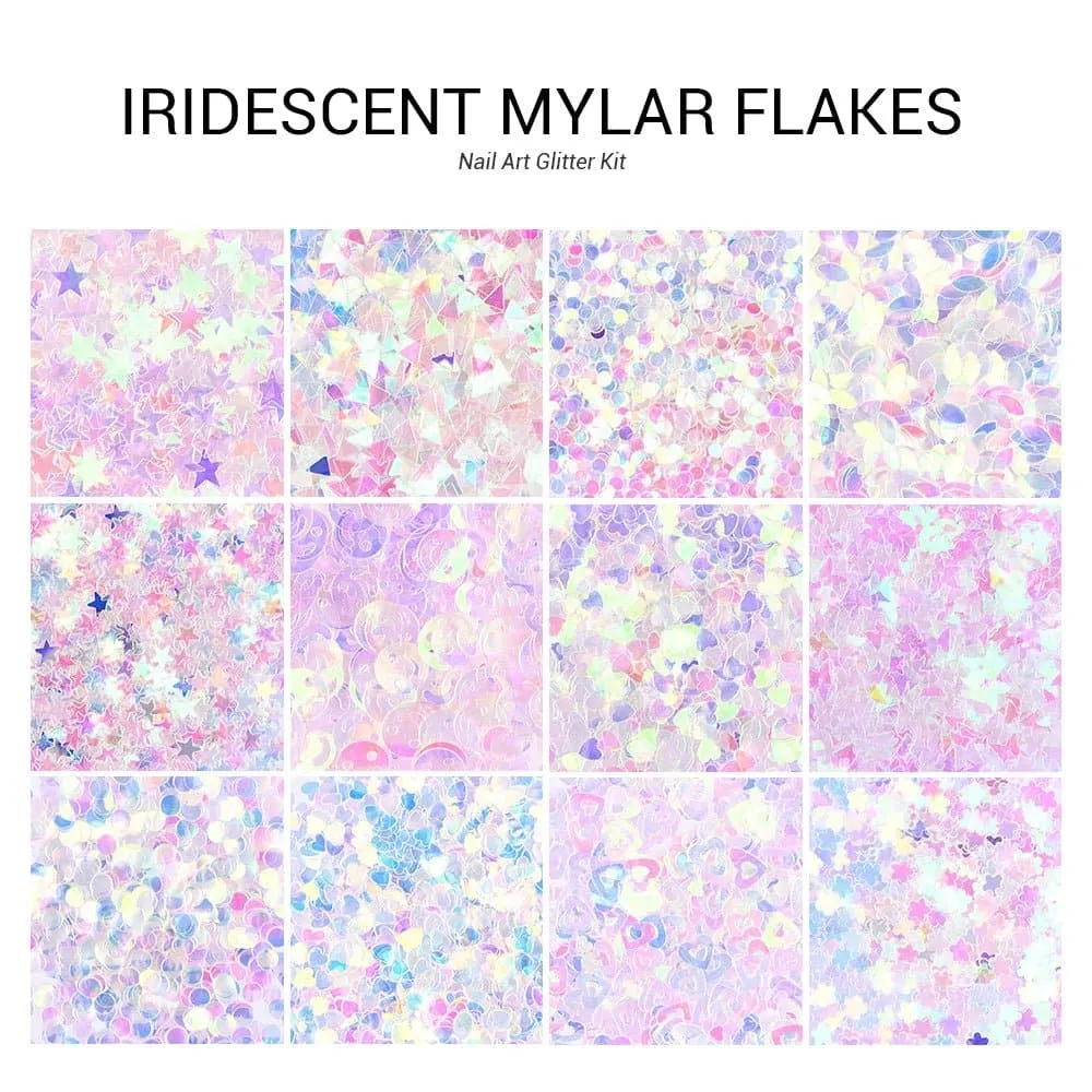 modelones Mylar Flakes nagelglitter rosa iridescent
