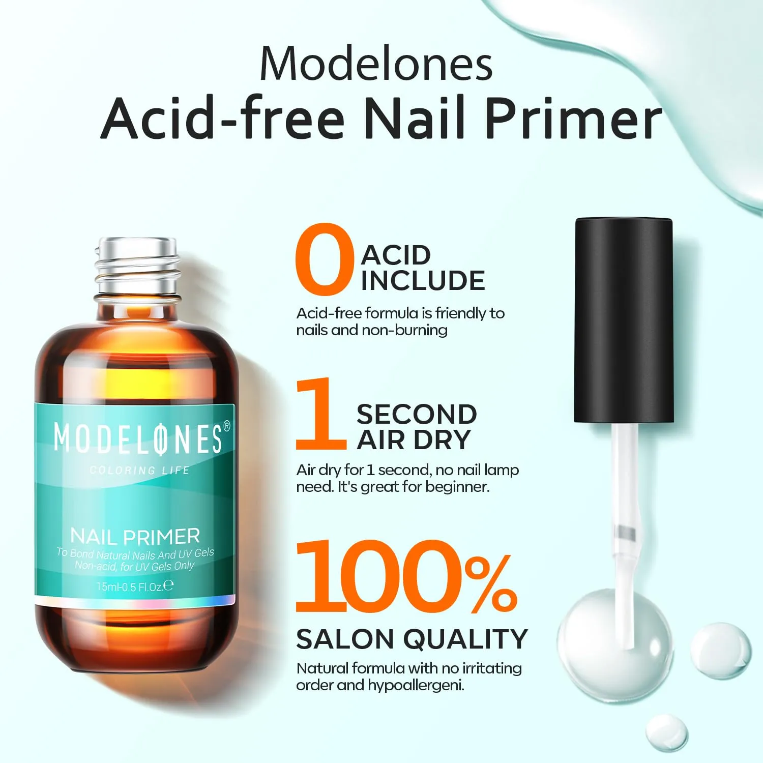 Modelones Acid-Free Nail Primer 15 ml syrafri fäste