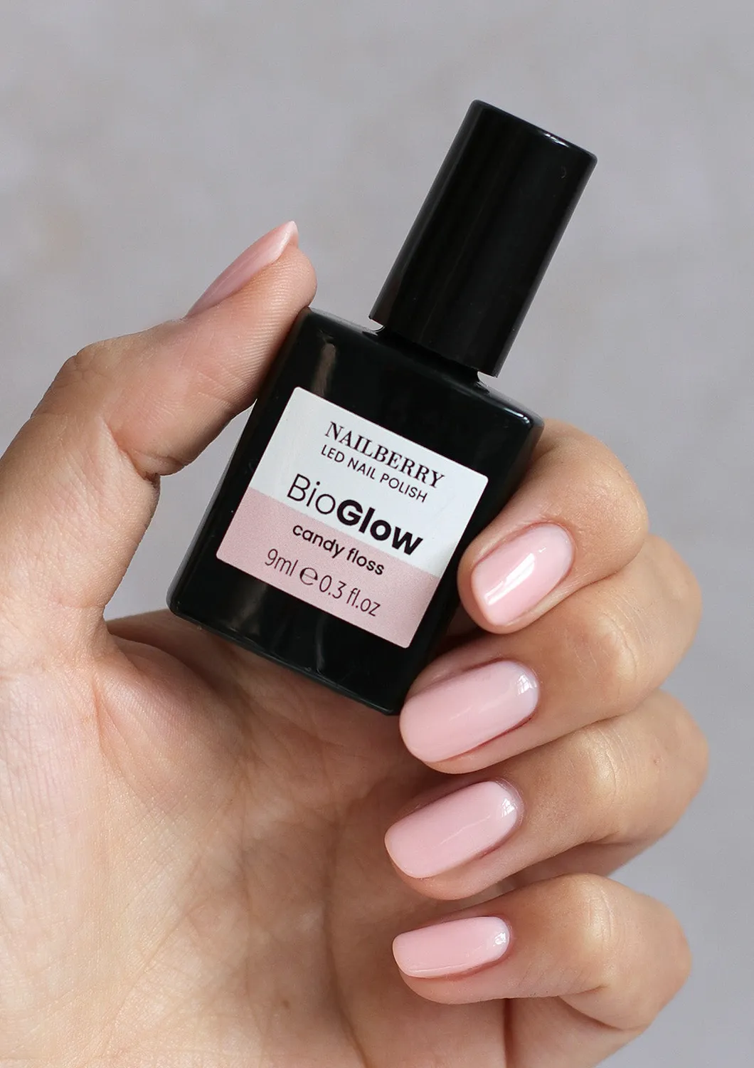 Nailberry BioGlow Candy Floss nagellack 9ml rosa
