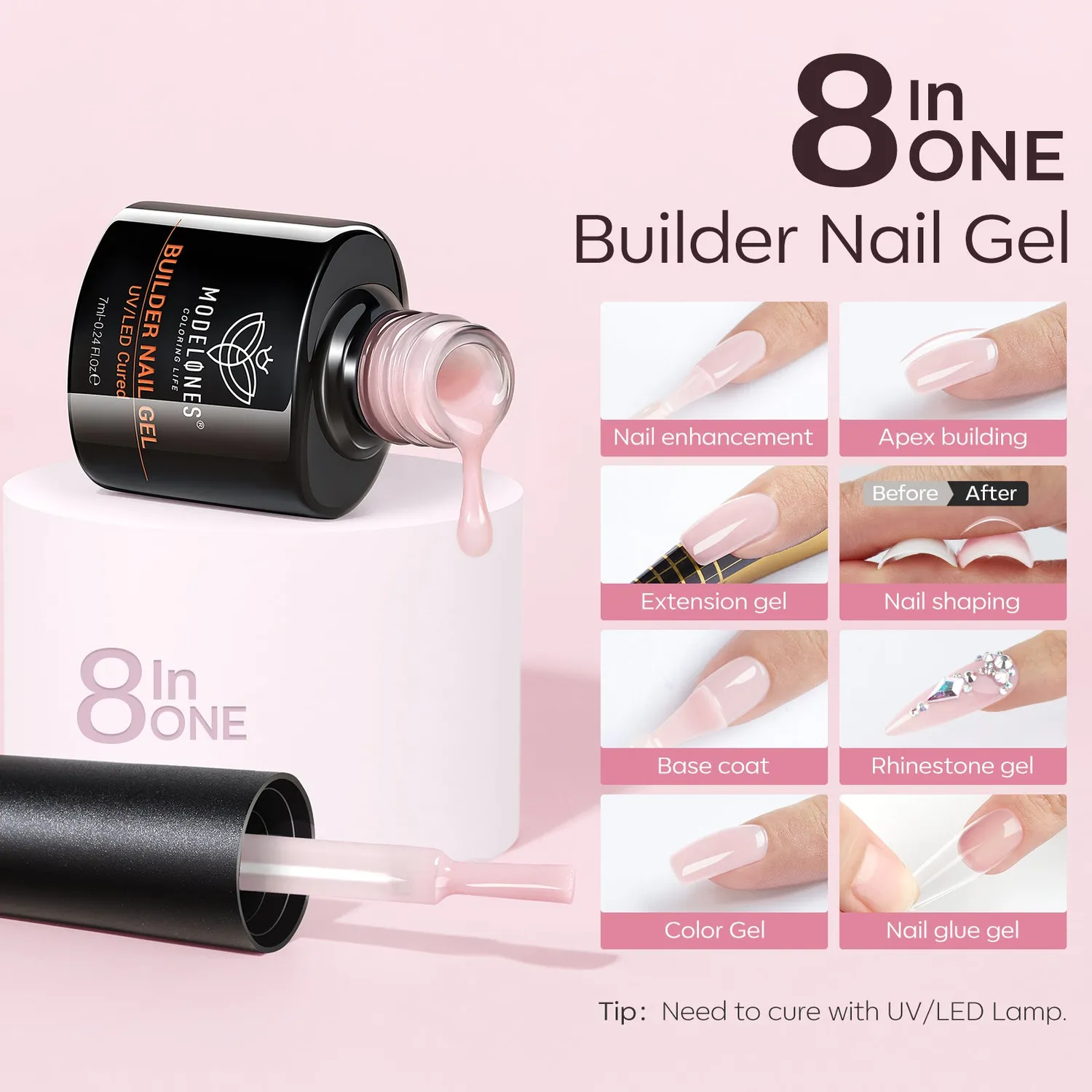 Modelones Nude Pink builder gel byggel nude-rosa