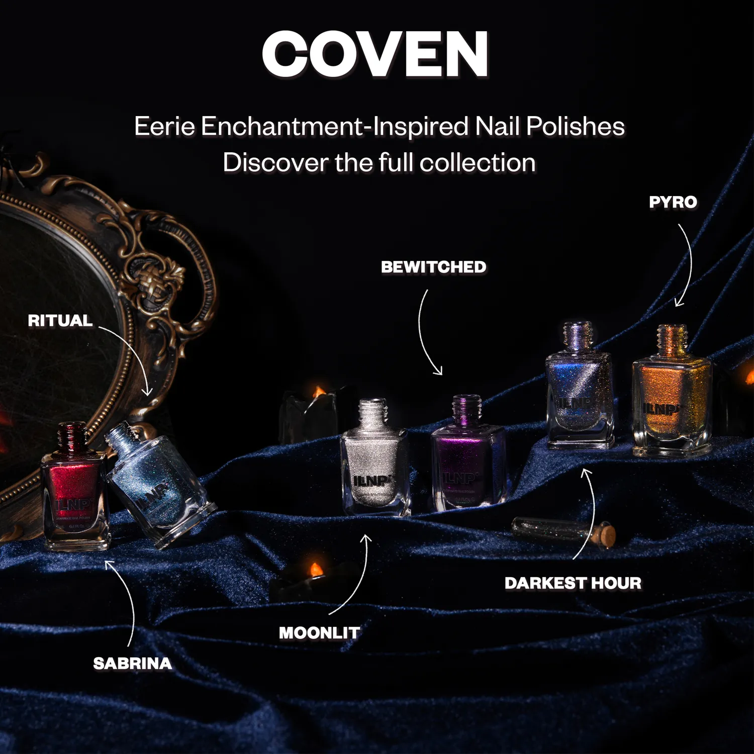 ILNP Coven Bewitched nagellack mörklila shimmer