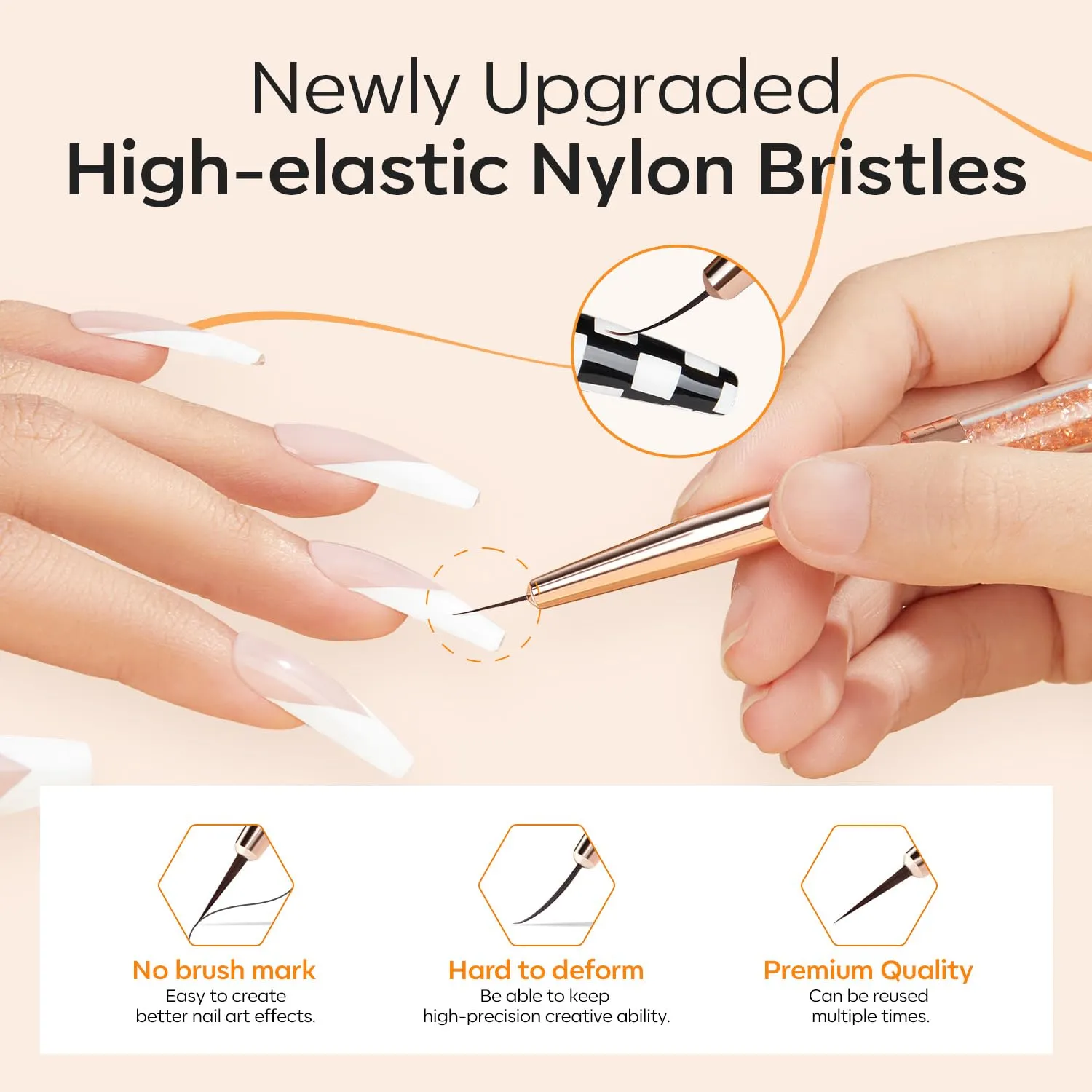 Modelones Double-Ended Liner nagelpenslar 4-pack 7–20 mm