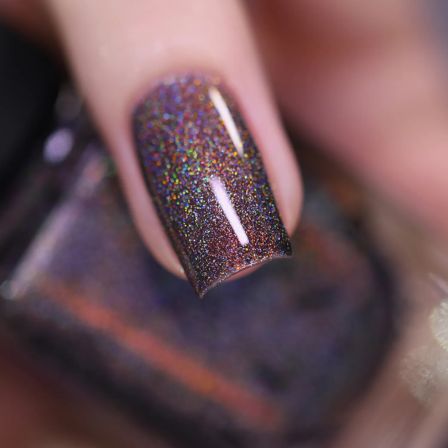 ILNP Wicked Stay Hidden nagellack grå holografisk
