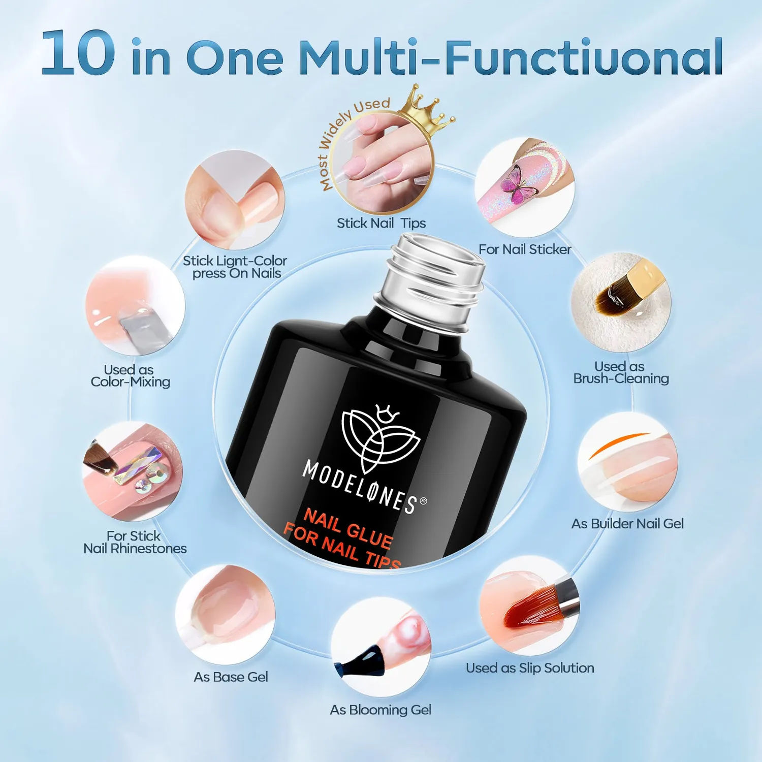 modelones 10-in-1 nagellim gel 15 ml no wipe