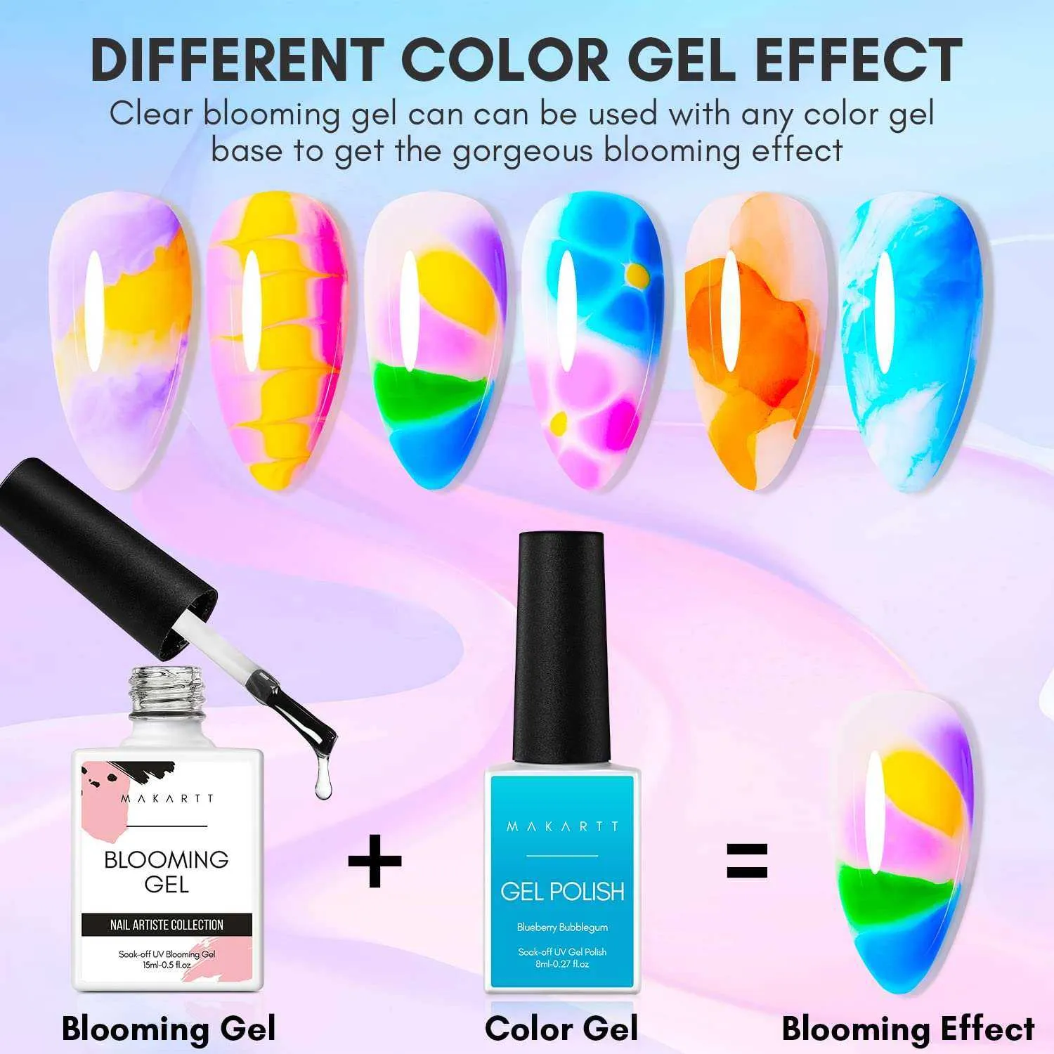 Makartt Blooming Gel Polish 15ML gellack marmor transparent
