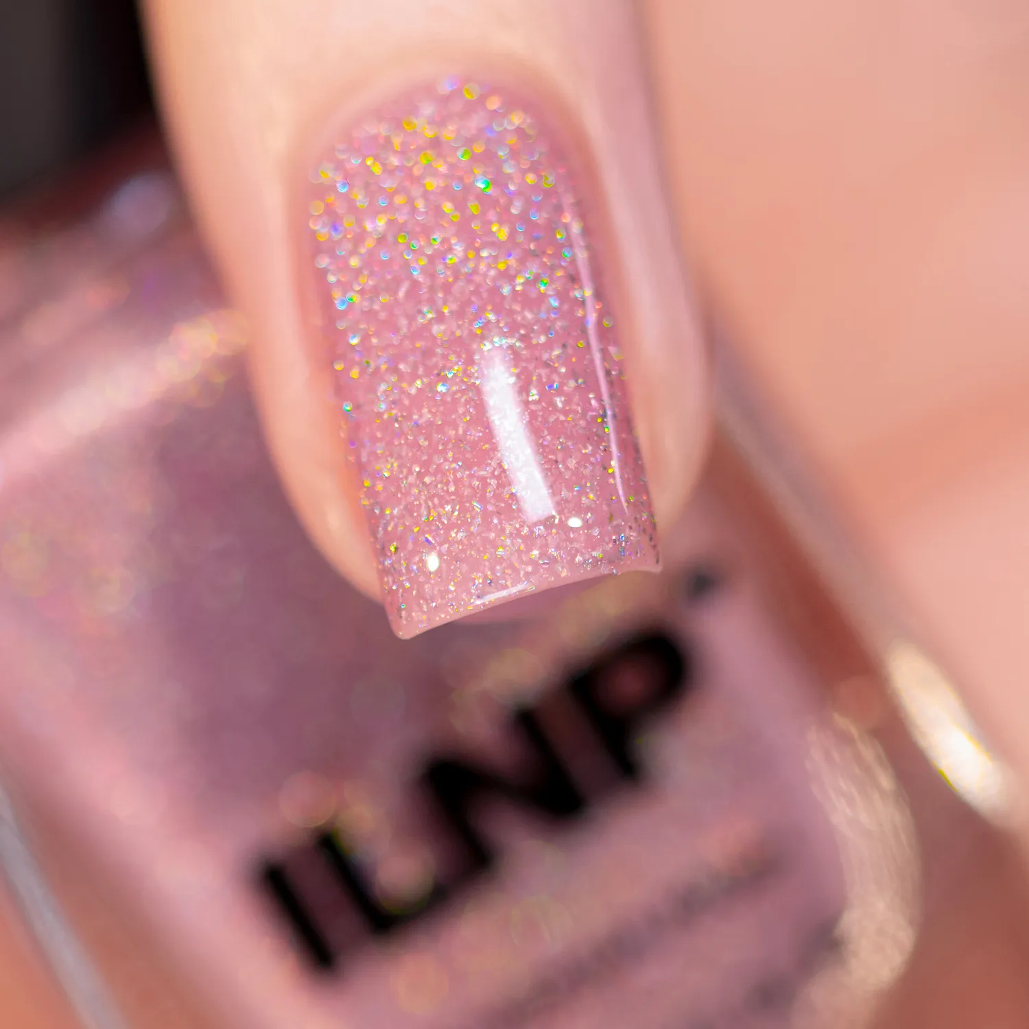 ILNP Sweet Pea nagellack holografiskt ljusrosa jelly